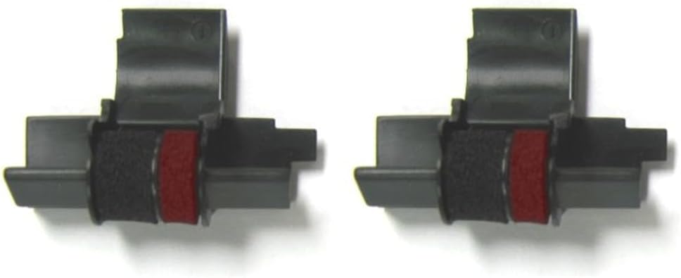 (2 Pack) Compatible/Replacement Canon P23-DH-V P23-DHV-3 P27-DH Calculator Ink Roller, Black/Red Ink Also Fits Casio HR-170RC HR-200RC HR-300RC Sharp EL-1750V EL-1801V Catiga CP30A CP90A and More
