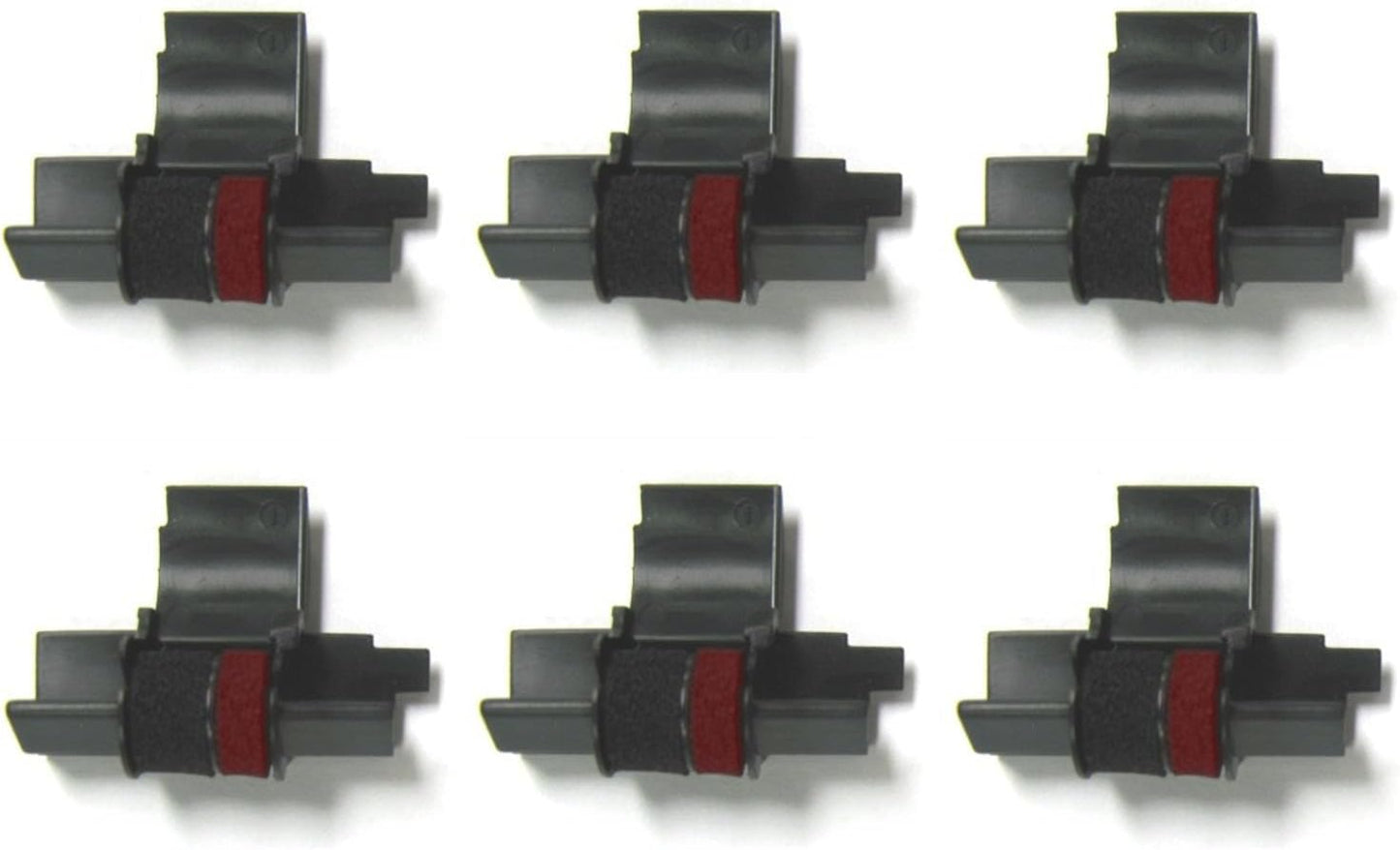 (6 Pack) COMPUMATIC Compatible/Replacement Calculator Ink Roller, Black/Red IR-40T, for Casio HR-300RC HR-200RC HR-170RC HR-150RC HR-100RC HR-100TM HR-150TM and More