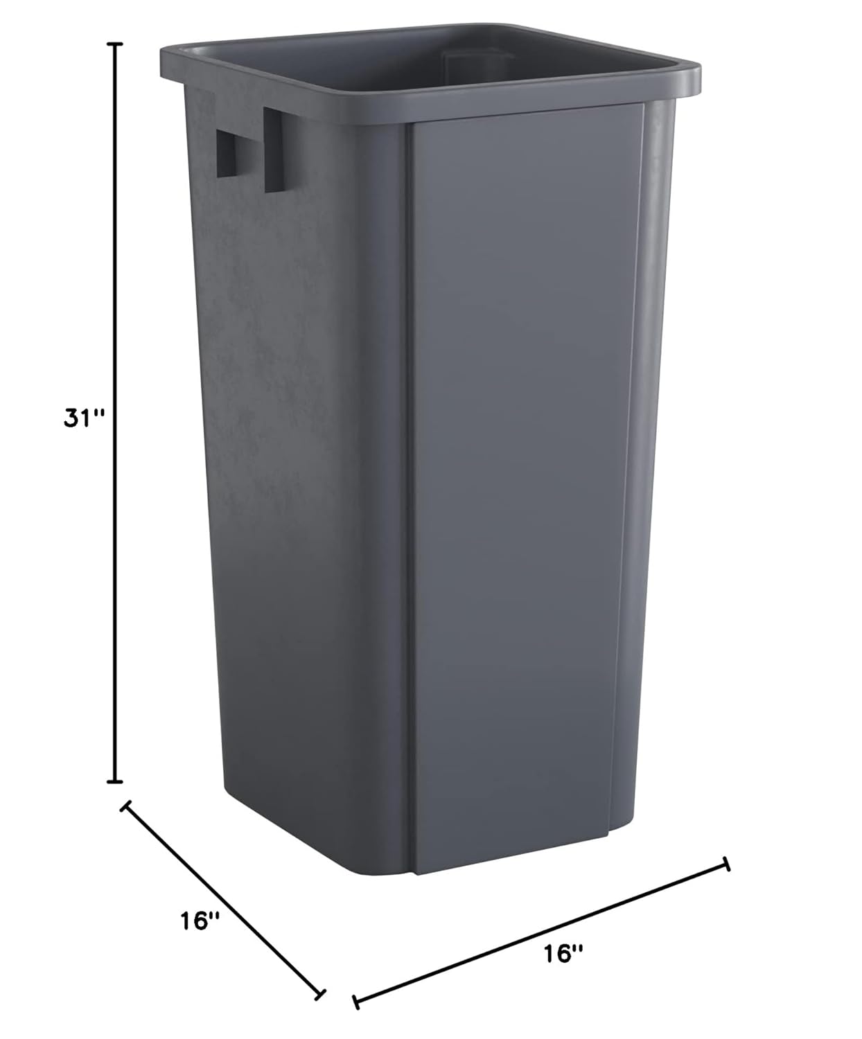 23 Gallon Grey Square Commercial Trash Can