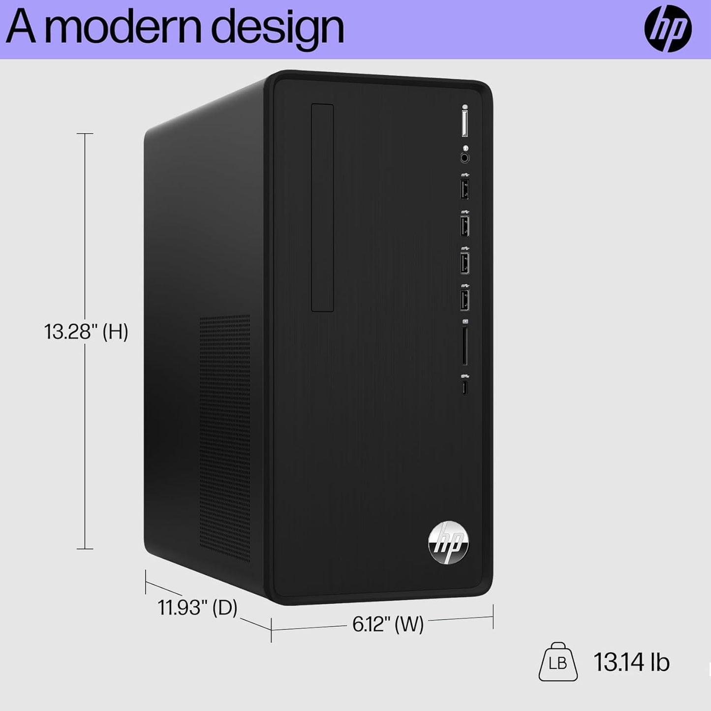 HP Pavilion Tower Desktop Computer, Intel 8-Core i7-10700F up to 4.8GHz, 16GB DDR4 RAM, 1TB PCIe SSD, GeForce GT 610 2GB, WiFi 6, Bluetooth, RJ-45, Type-C, KB & Mouse, Black, Windows 11 Pro, Tichang