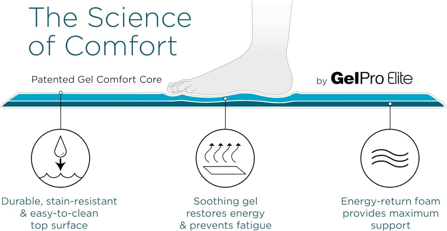 GelPro Linen Truffle Elite Premier Gel & Foam Anti-Fatigue Kitchen Floor Comfort Mat, 20" x 36"