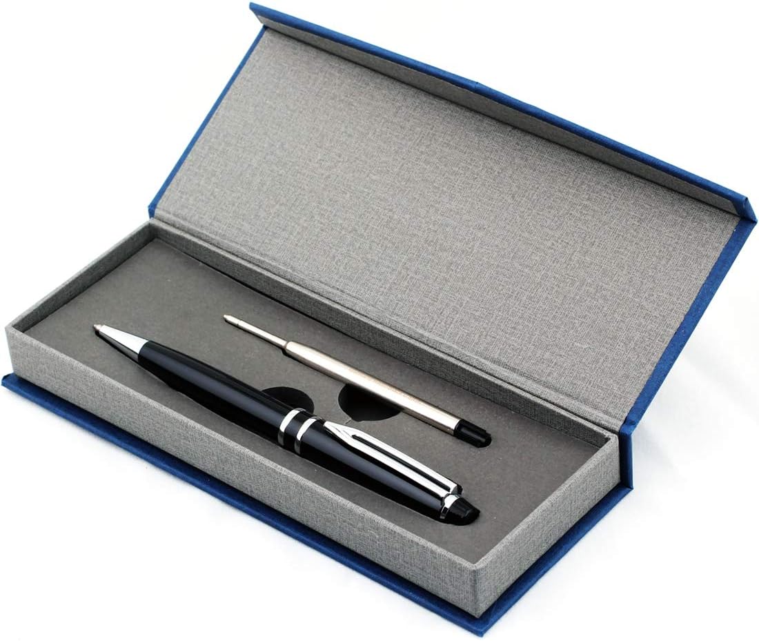 Free Engraving - Personalized Roller Ballpen, Ballpoint pen, Refillable Pens, Retractable Medium Refill Pen Black Ink, Custom Gifts for Men, Women, Classy Gift Box