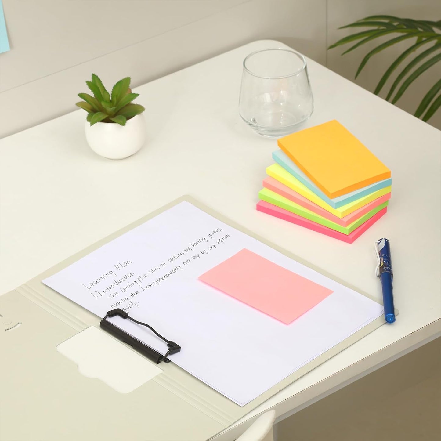 3 in x 5 in Large Sticky Notes, 76 x 127 mm 6 Pads Assorted Self-Stick Pads for Notebook,Office,School and Home,80 Sheets/Pad (24 Pads Brillant)