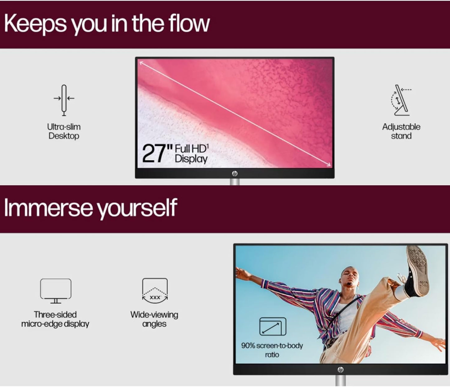 HP 27" FHD Touchscreen Business All-in-One Desktop Computer, Intel 12-Core Ultra 7 155U (Beats i7-1355U), 16 GB DDR5 RAM, 1 TB SSD, Intel Iris Xe Graphics, Wired KB & Mouse, Wi-Fi 6, Windows 11 Pro