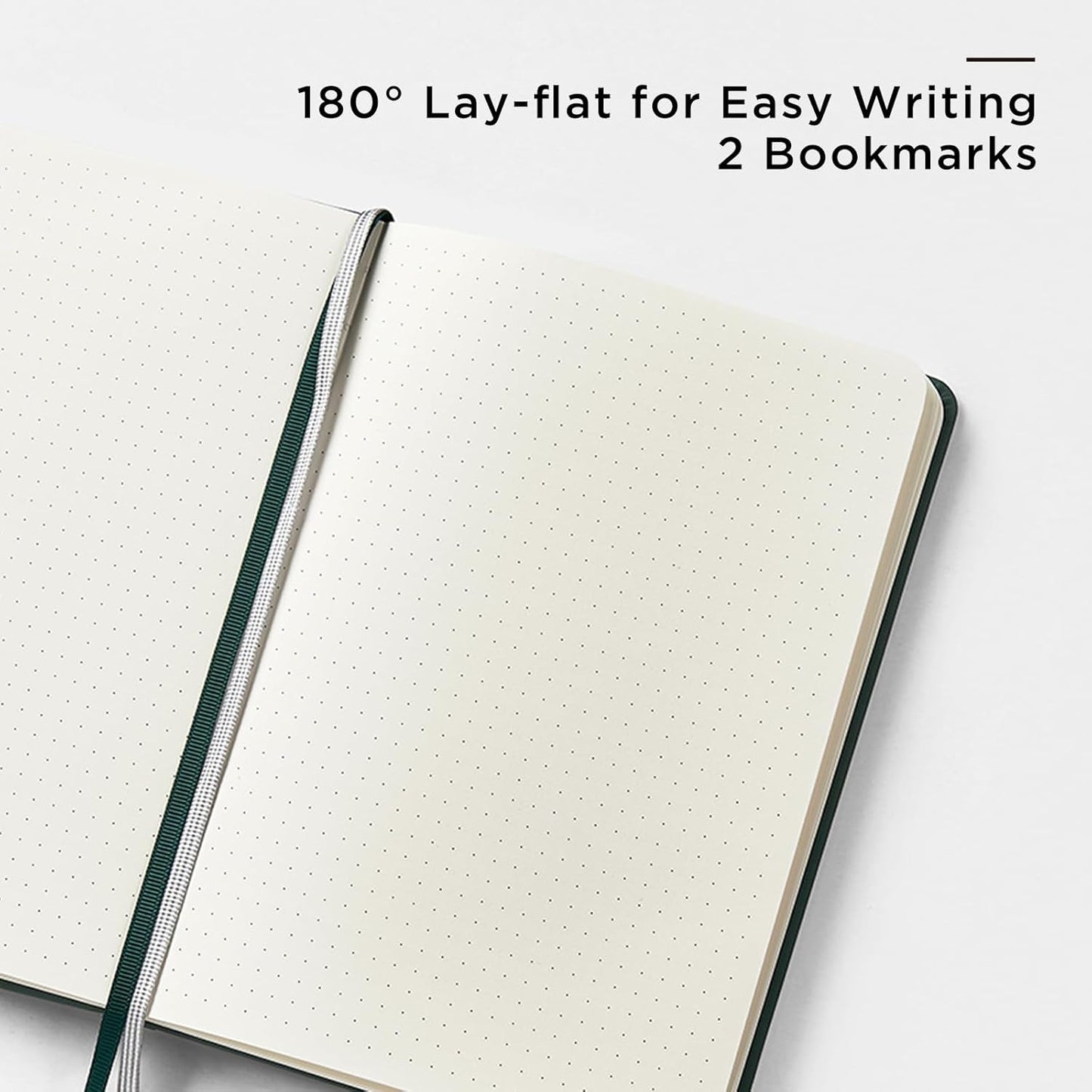 &And Per Se Dotted Journal Notebook, A5 Hardcover Leather Journal, 160 Pages 100 gsm Thick Dotted Paper,3 Sheets of Stickers Included - 5.7'' x 8''(Green)