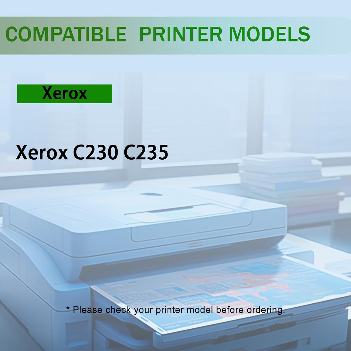 006R04383 Remanufactured C230 C235 Toner Cartridge Compatible for Xerox C235/DNI C230/DNI Color Multifunction Printer(Black)