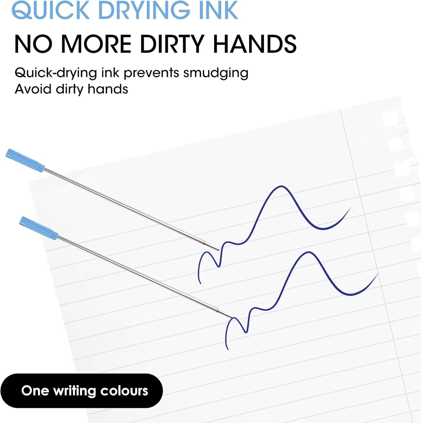 0.7 mm Ballpoint Ink Twist Pen Refills, 15 Pcs Medium Point Metal Smooth Writing Replaceable Ink Refill, Stationery Compatible for Cross Ballpoint Replacement (4.6in M) (Blue, 15)