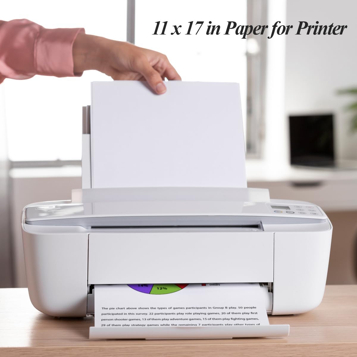 (5-Pack) 11" x 17" Blank Print Paper, 225Sheets/450Pages Blank Loose-Leaf Paper, DIY Template Printing in Office, 100gsm Blank Paper