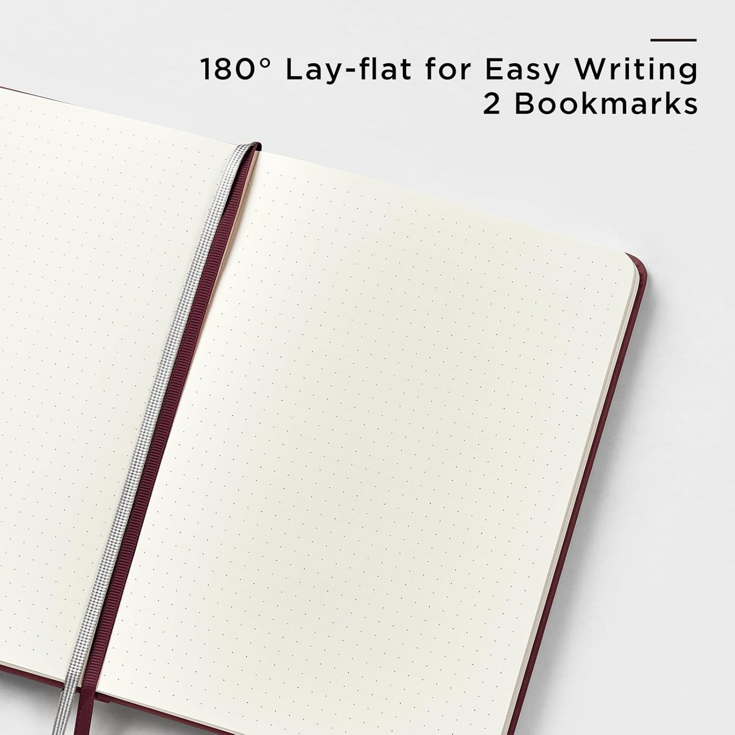 &And Per Se Dotted Journal Notebook, A5 Hardcover Leather Bullet Dotted Journal, 160 Pages 100 gsm Thick Paper,3 Sheets of Stickers Included - 5.7'' x 8''(Dark Red)