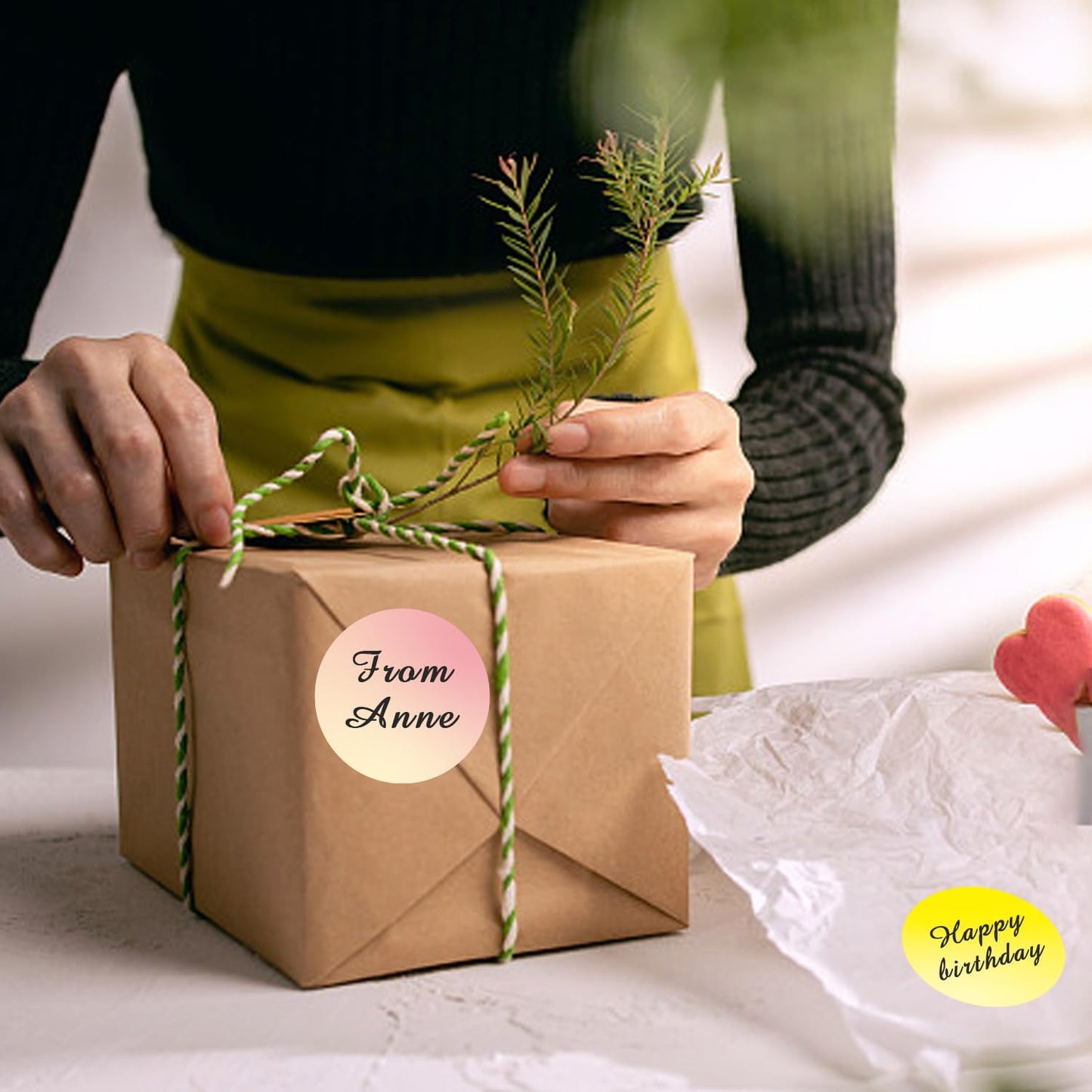 1.5 Inch White Round Thermal Sticker Labels, Self-Adhesive Circle Direct Thermal Labels, Multi-Purpose Roll Sticker Labels for DIY Logo Design with Perforation Line( 500 Labels,2 Rolls)