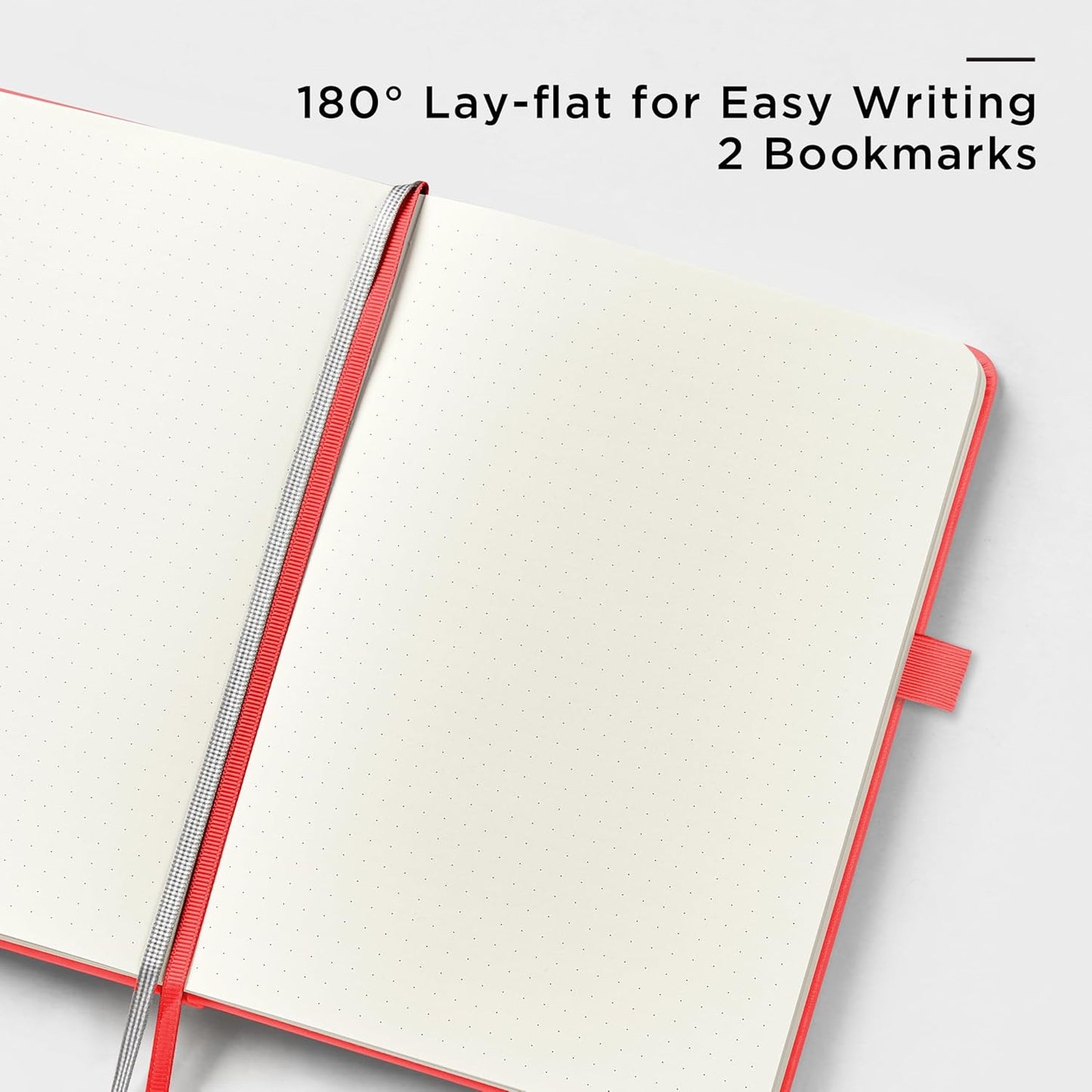 &And Per Se Dotted Journal Notebook, A5 Hardcover Bullet Dotted Journal, 160 Pages 100 gsm Thick Dotted Paper, 3 Sheets of Stickers Included - 5.7'' x 8''(Red)