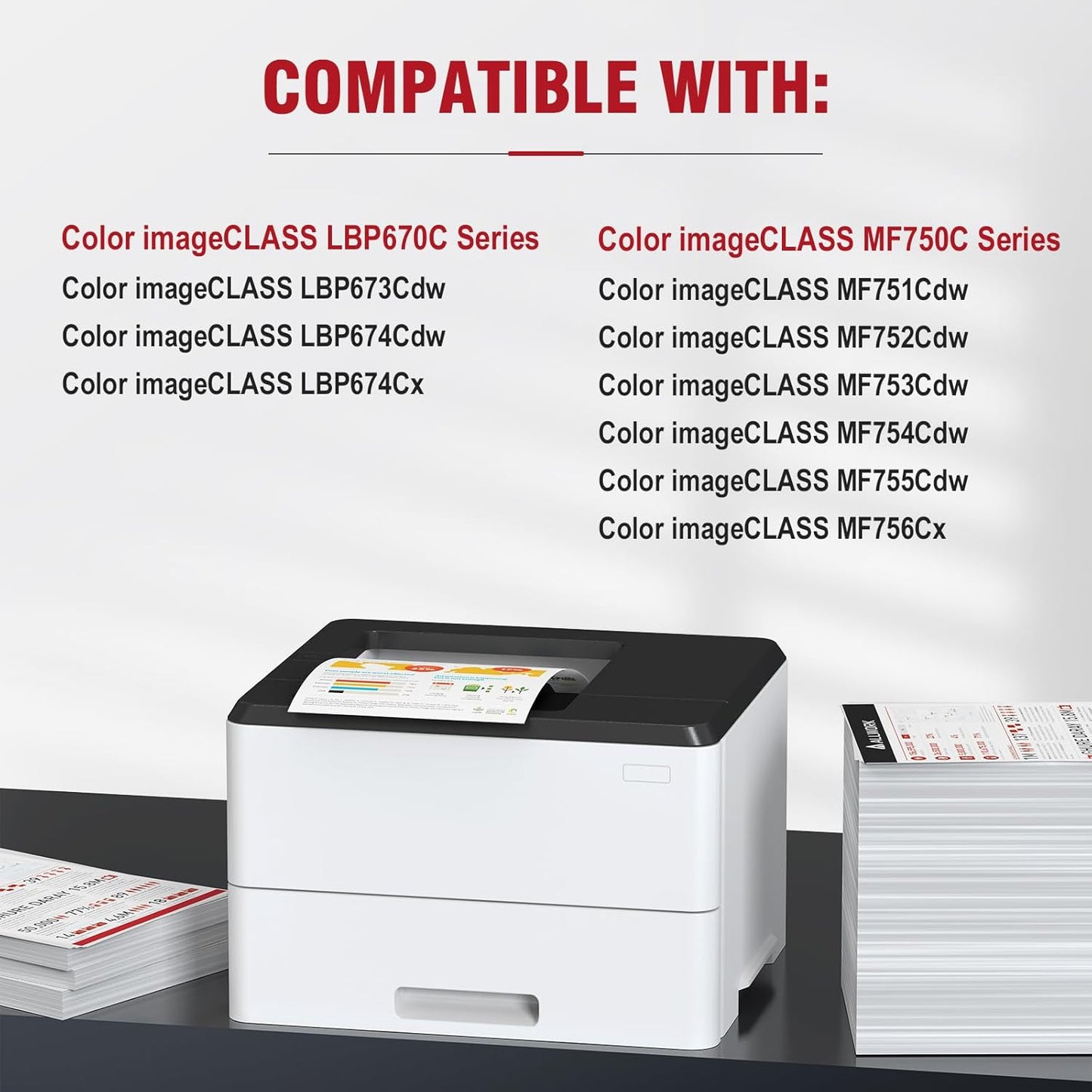 069H 069 High Capacity Toner Cartridge 4-Pack (with Chip) Compatible Replacement for Canon 069H Works for Canon Color ImageCLASS LBP674C MF750C Series MF753Cdw MF751Cdw LBP674Cdw Printer