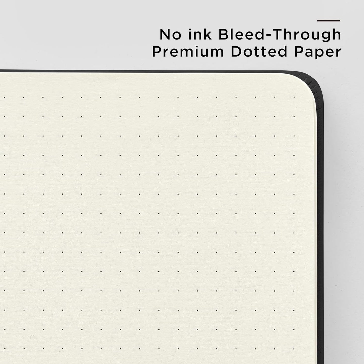 &And Per Se Dotted Journal Notebook, A5 Hardcover Leather Bullet Dotted Journal, 160 Pages 100 gsm Thick Dotted Paper,3 Sheets of Stickers Included (Black)