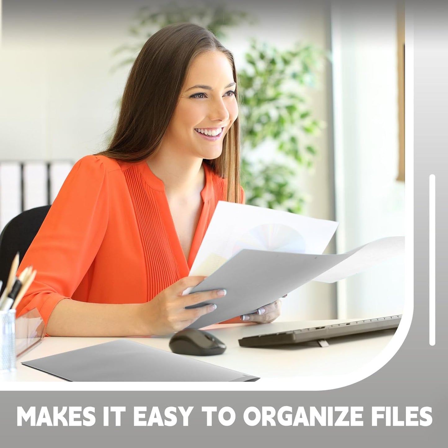 Gueevin 24 Pcs Plastic Folders with Pockets, Back to School Two Pocket Folder Fit Letter Size, Heavy Duty School Business Card Holder for Home Office, 11. 61 x 9. 45 Inches (Gray)