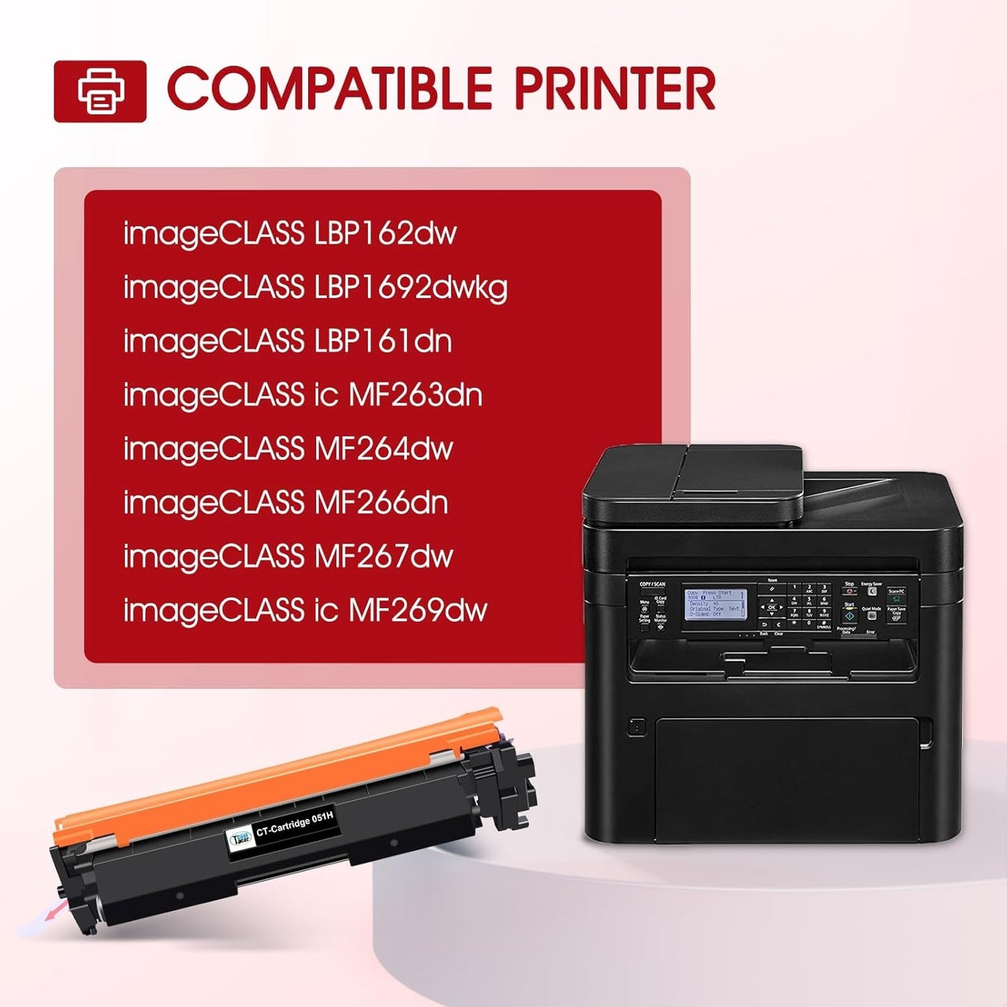 051H 051 High-Yield Black Toner Cartridge 4-Pack Compatible for Canon 051H Toner Cartridge 051 CRG051H CRG051 for Canon imageCLASS MF269dw MF267dw MF264dw MF266dn MF263dn LBP162dw LBP161dn Printer