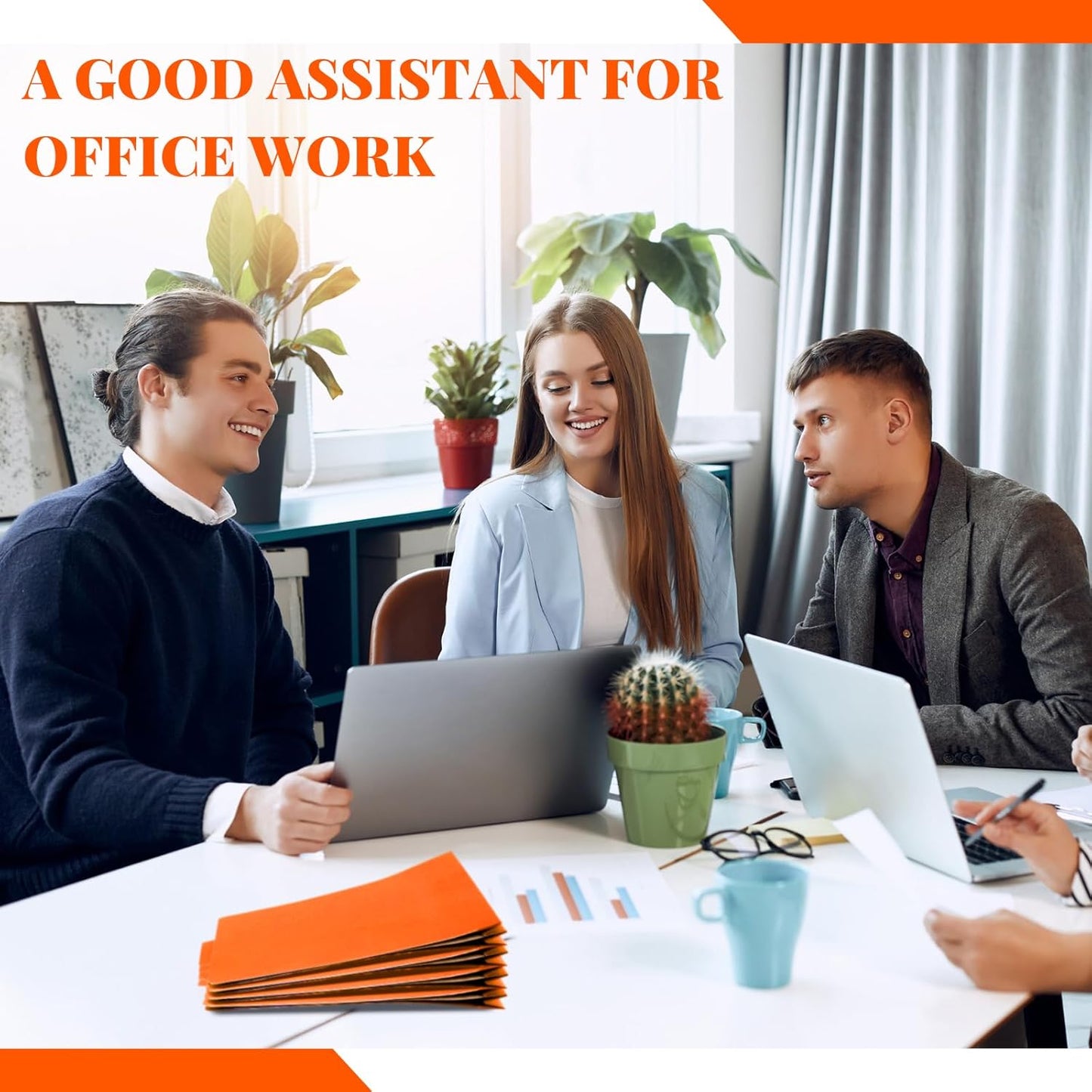 12 Pcs Classification Folders Letter Size, 1 Divider Pressboard File Folder with Fasteners, Expanding File Organizer Bulk for Teachers, Clergy, Office, Church, Christmas Donations (Orange)