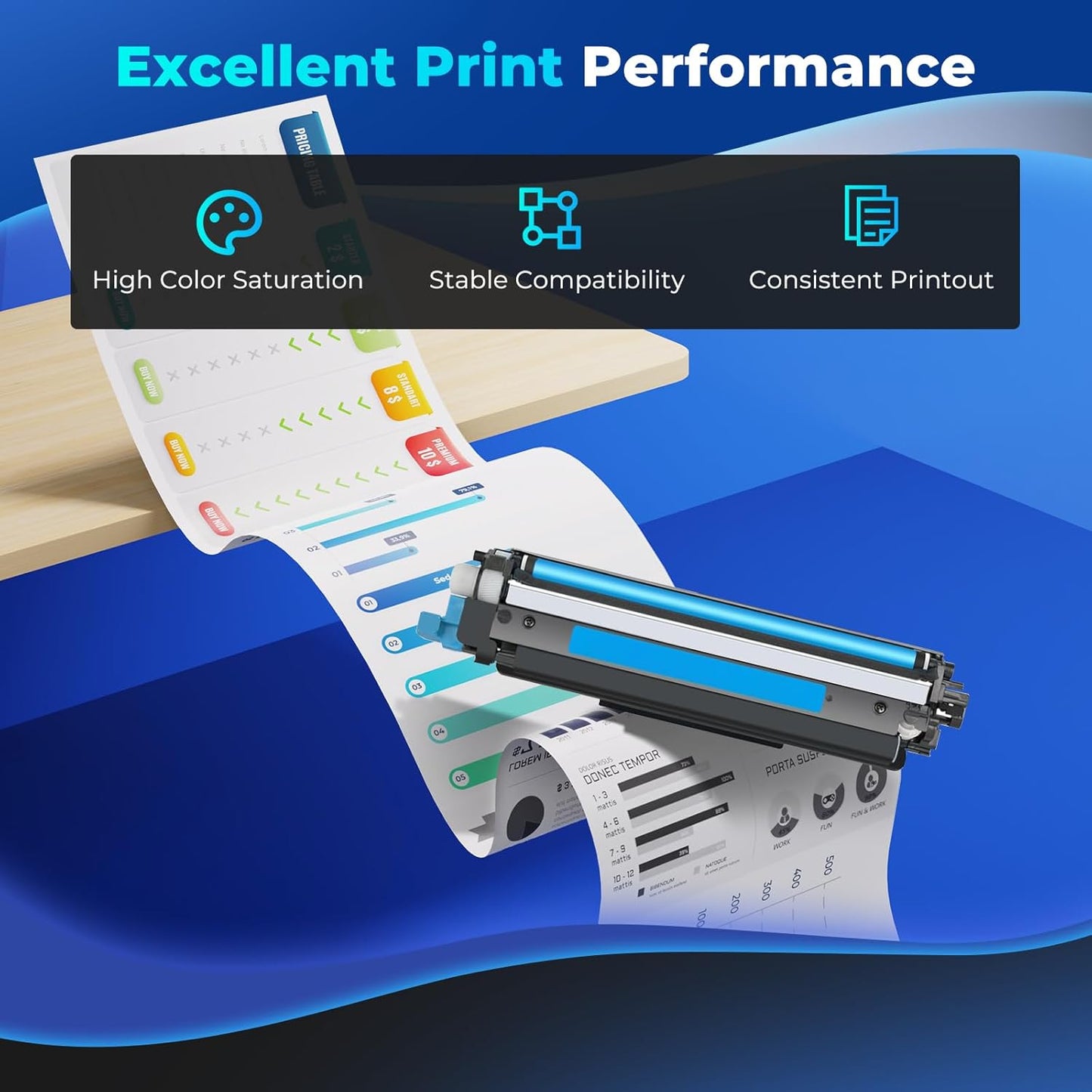206A Toner Cartridge Color Laser Jet Pro MFP M283fdw M283cdw Compatible with HP 206A 206X HP206A W2110A Black Toner Cartridge