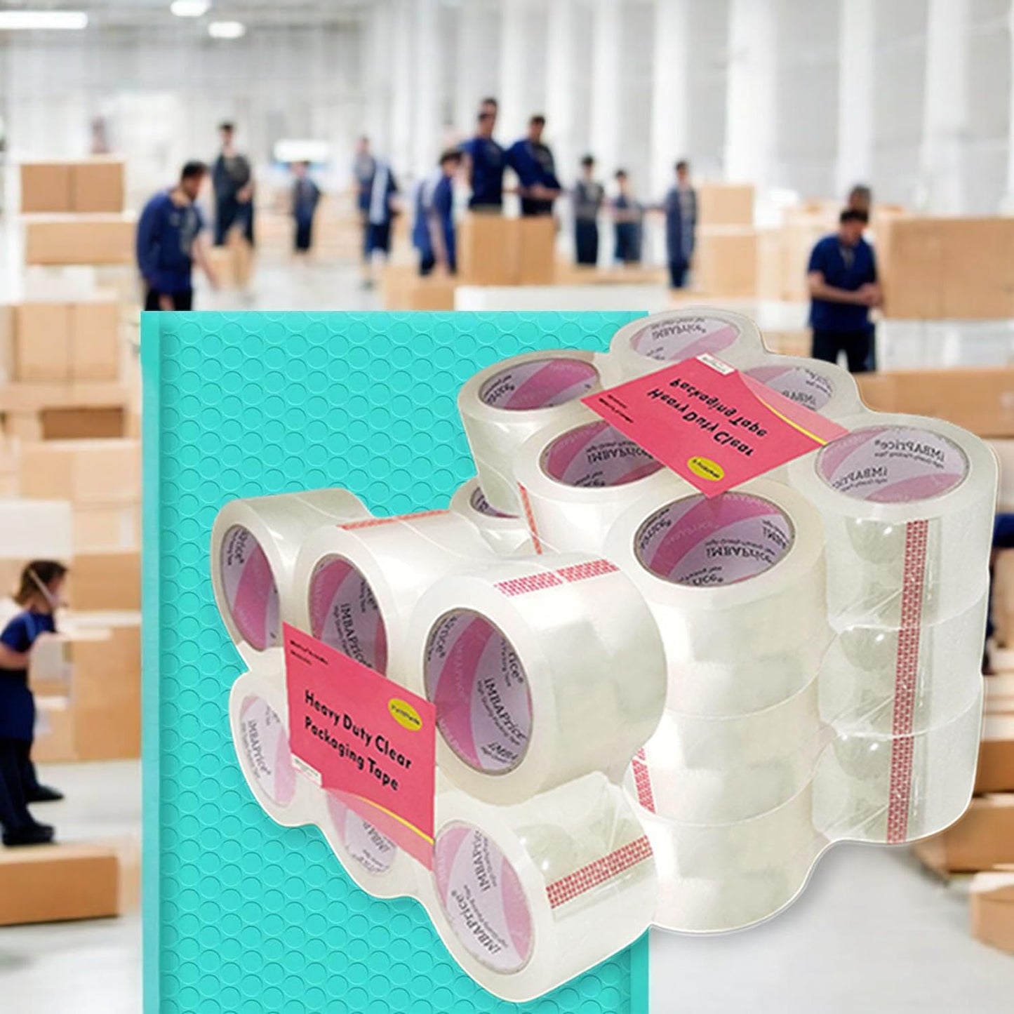 iMBAPrice 3-Inches Clear Packaging Tape, 6 Roll of 110 Yards (24 x 330 Feet) Long 3" Wide Shipping Tape for Box Office Moving Packaging Shipping