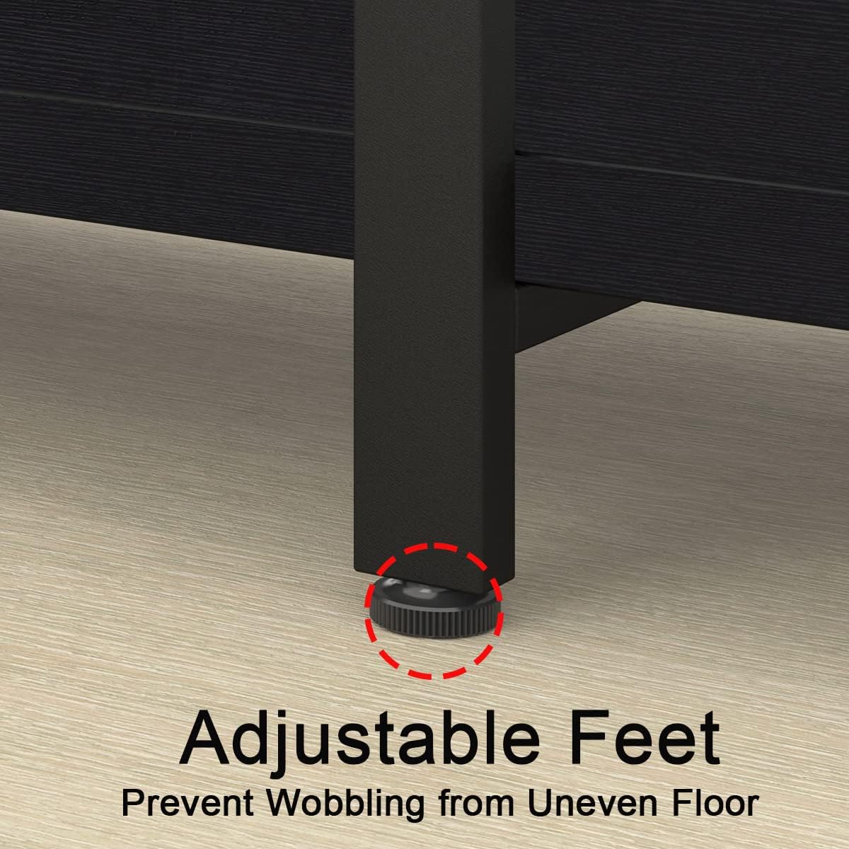 HSH 4 Tier Black Bookshelf, Industrial Metal Wood Storage Book Shelves, Modern Open 4 Shelf Bookcase and Display Etagere, Vertical Book Shelf for Bedroom Living Room Office