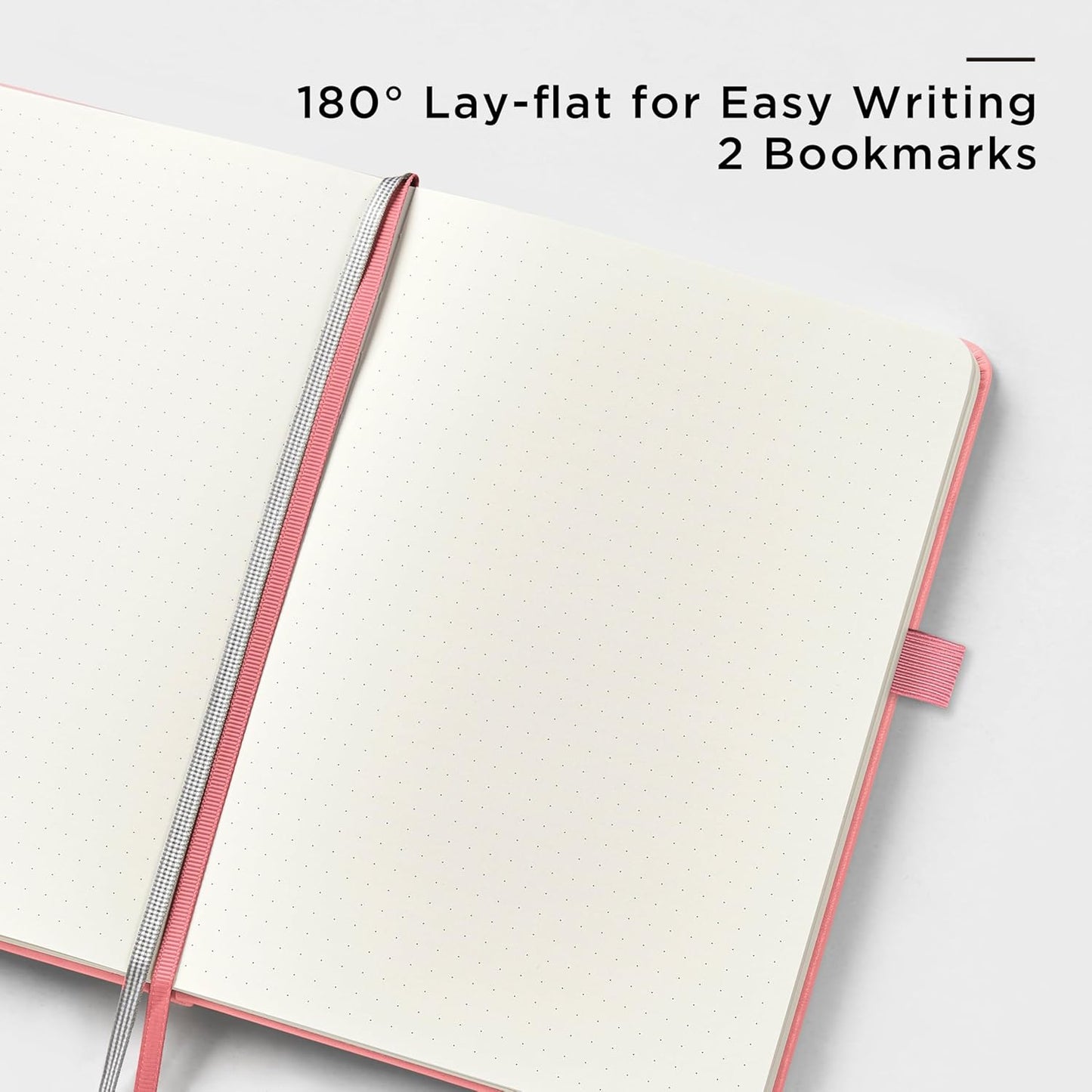 &And Per Se Dotted Journal Notebook, A5 Hardcover Leather Bullet Dotted Journal, 160 Pages 100GSM Thick Paper, 3 Sheets of Stickers Included - 5.7'' x 8'' (Rose pink)