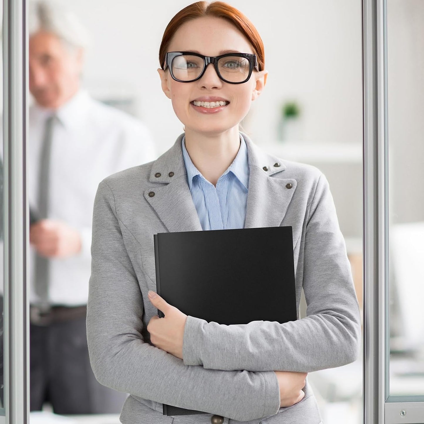 12-Pack Plastic Folders with Pockets and Prongs,2-Pocket Folders with 3 Fasteners, Poly Folders Holds 8-1/2" x 11" Paper for School/Office/Home, Black