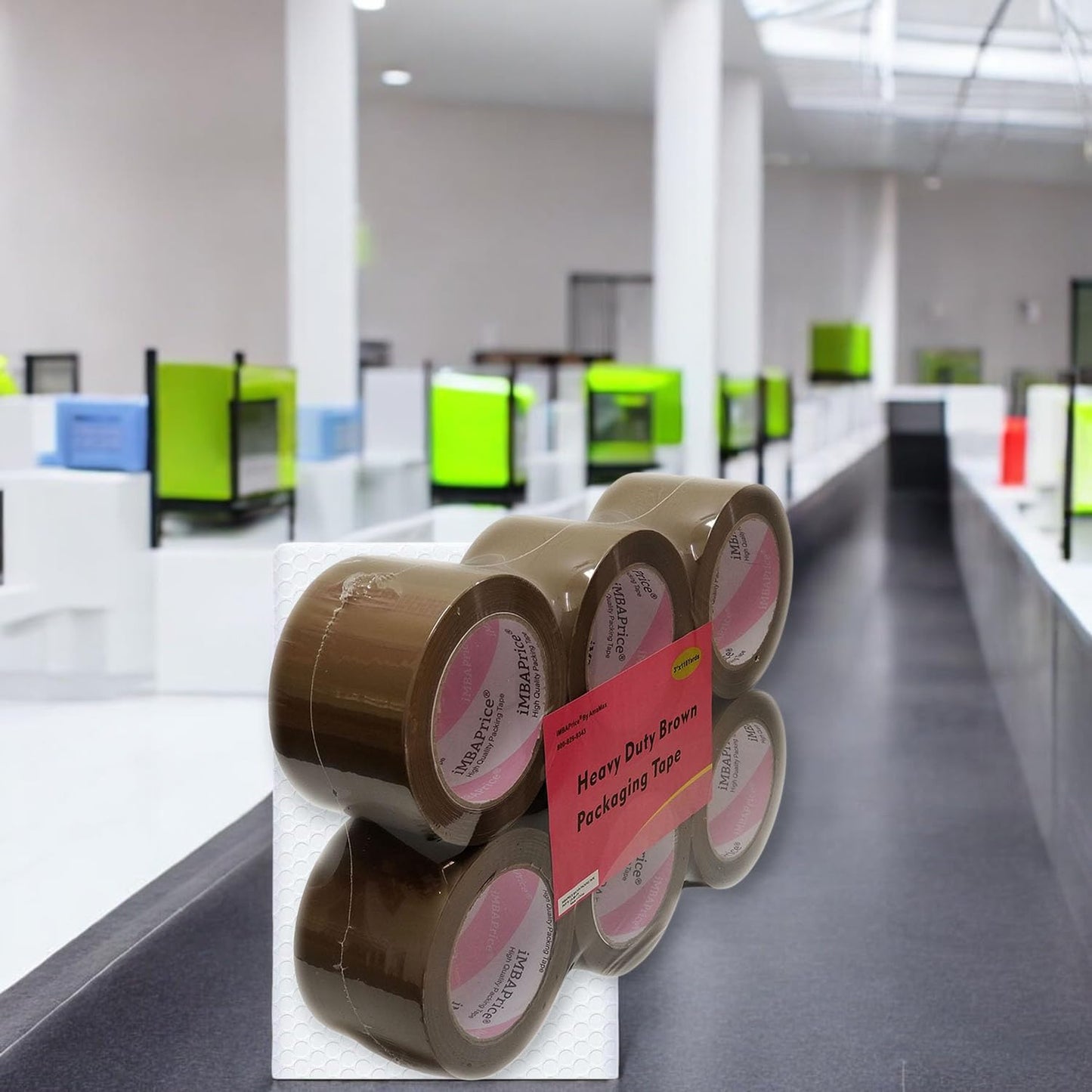 iMBAPrice 3-Inches Brown/Tan Color Shipping Packaging Tape 6 Roll of 110 Yard (6 x 330 Feet) Long 3" Packing Tape for Sealing Boxes, Packaging Parcels, Moving and Storage