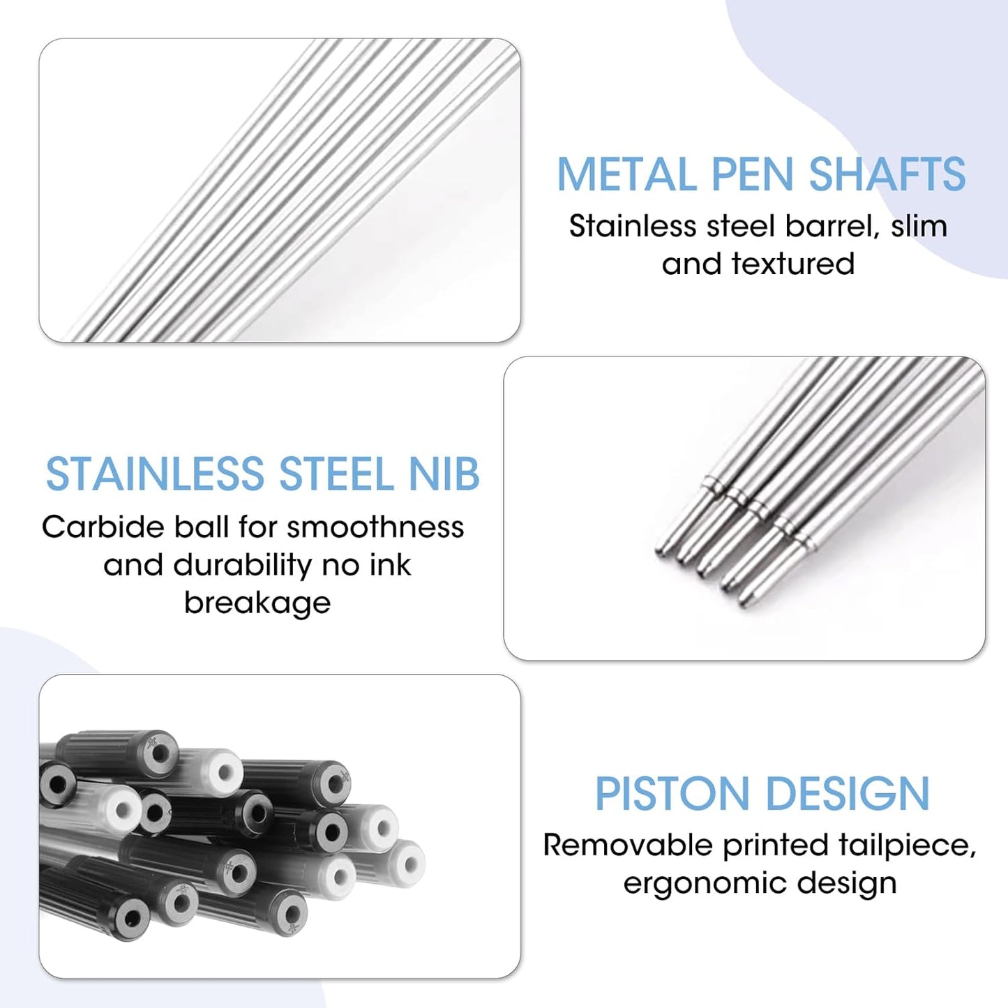 0.7 mm Ballpoint Ink Twist Pen Refills, 15 Pcs Medium Point Metal Smooth Writing Replaceable Ink Refill, Stationery Compatible for Cross Ballpoint Replacement (4.6in M) (Black, 15)