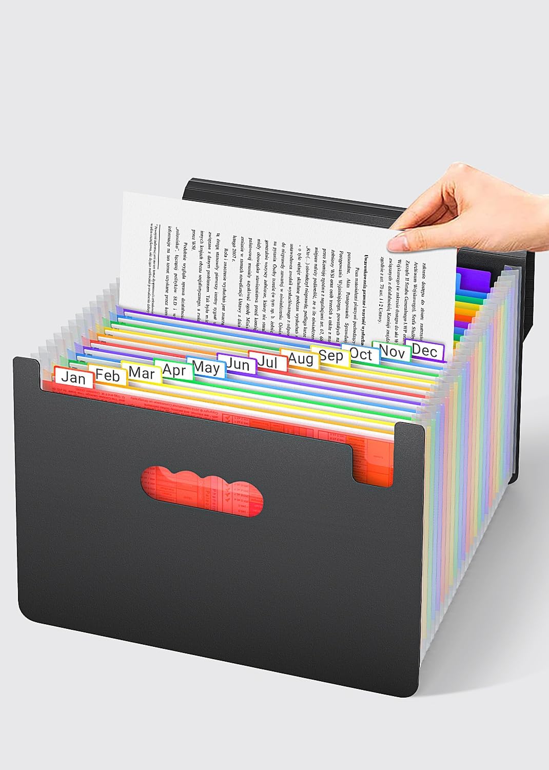 25 Pockets File Organizer with Plastic Handle,Expanding File Folders for Receipt,Paper,Documents,Monthly tab Including in Accordion File Folder Organizer,Perfect Filing Folder Matte