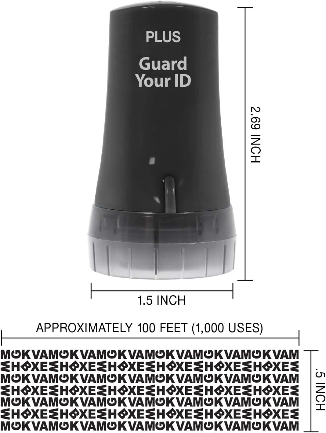 Guard Your ID Advanced 2.0 Rollers Identity for Theft Address Eraser and Security Prevention (Regular 3-Pack, Black)