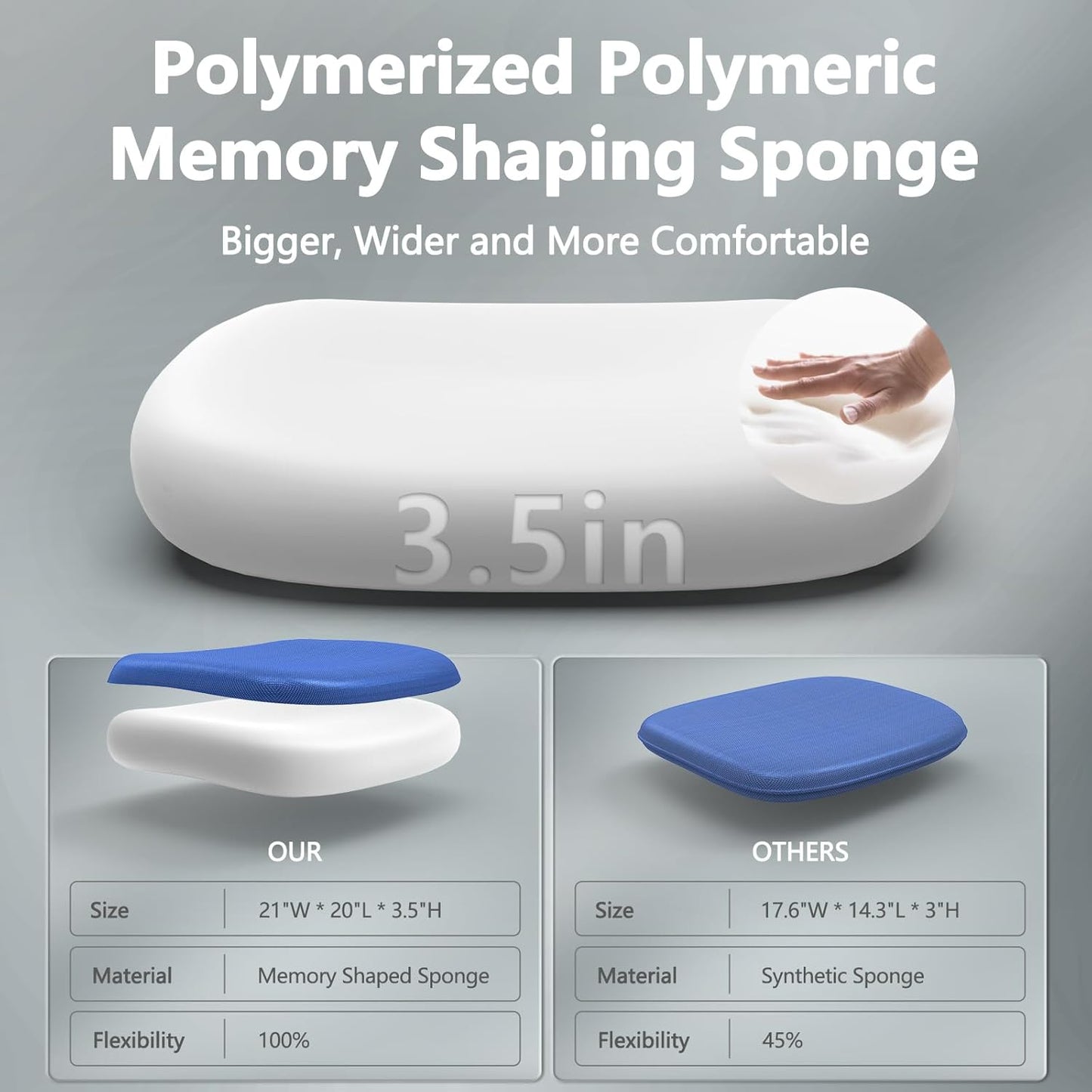 Home Office Chair,Ergonomic Big and Tall Office Desk Chair with Flip-up Arms/Headrest/Adjustable Lumbar Support/Tilt Function/450 lbs Heavy Duty Office Chair-Mesh (Blue)