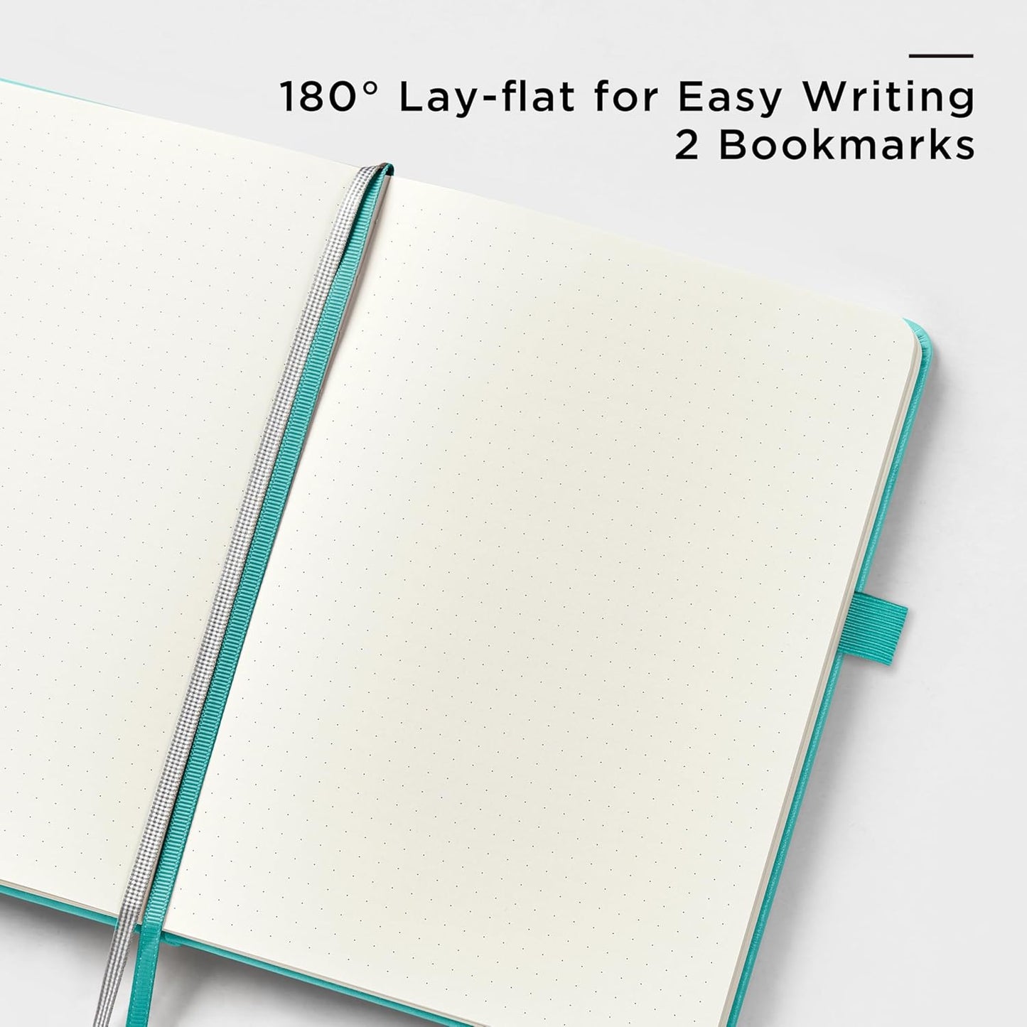 &And Per Se Dotted Journal Notebook, A5 Hardcover Leather Bullet Dotted Journal, 160 Pages 100 gsm Thick Dotted Paper,3 Sheets of Stickers Included - 5.7'' x 8'' (Turquoise)