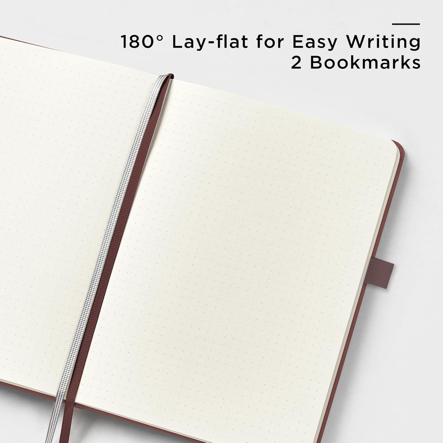 &And Per Se Dotted Journal Notebook, A5 Hardcover Bullet Dotted Journal, 160 Pages 100 gsm Thick Dotted Paper, 3 Sheets of Stickers Included - 5.7'' x 8''(Chocolate)