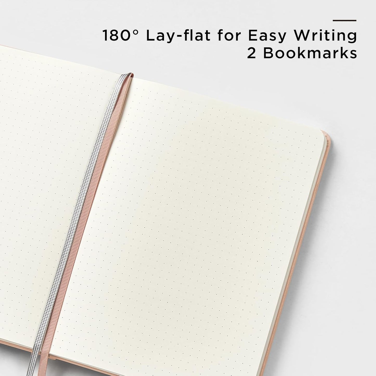 &And Per Se Dotted Journal Notebook, A5 Hardcover Leather Bullet Dotted Journal, 160 Pages 100 gsm Thick Dotted Paper,3 Sheets of Stickers Included - 5.7'' x 8''(Apricot)