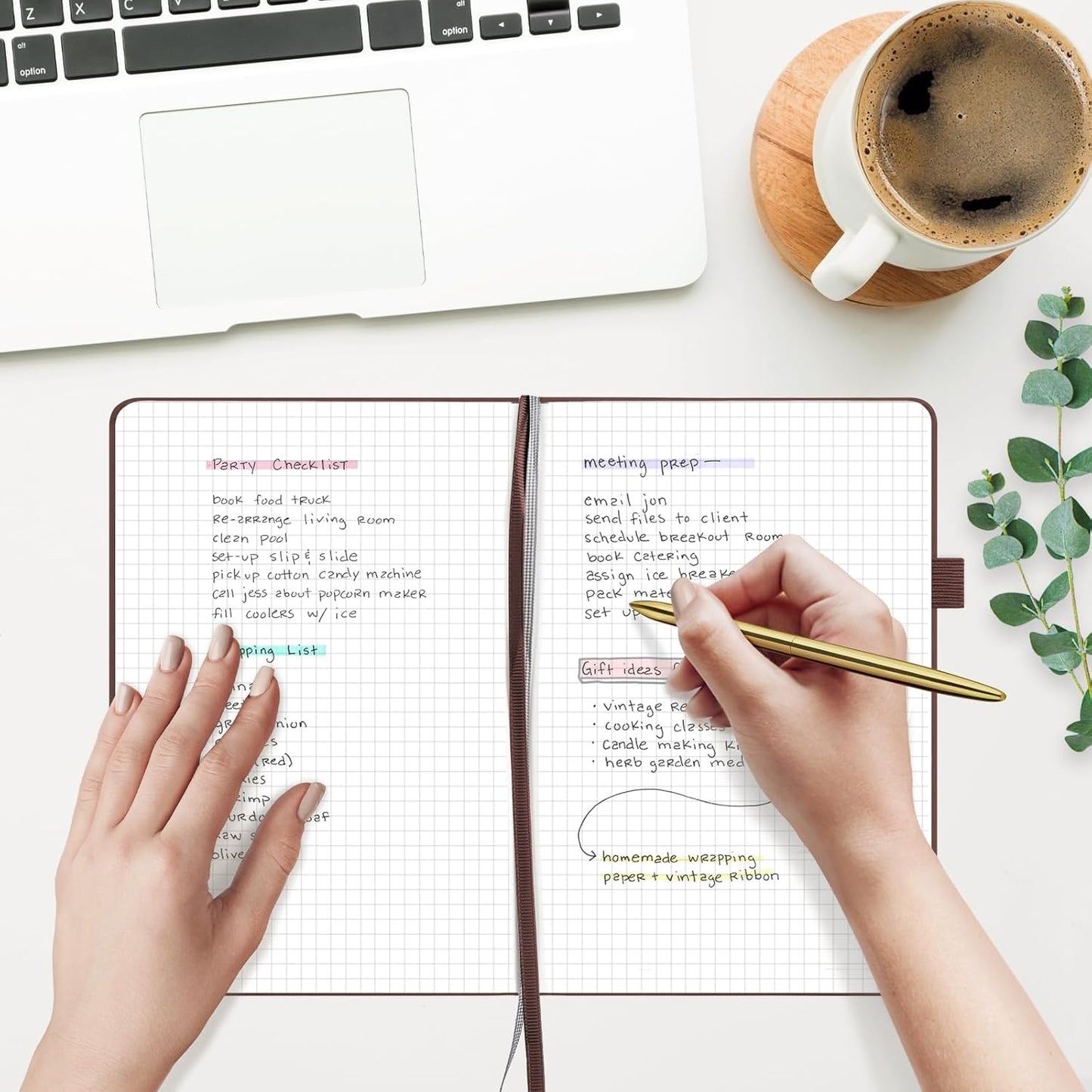 &And Per Se Lined Journal Notebook, 160 Pages, A5 5.7 x 8 inches College Ruled Thick Paper Notebook Journals for Writing, Hardcover Notebooks for Women Men Office School (1 Pack, Chocolate)