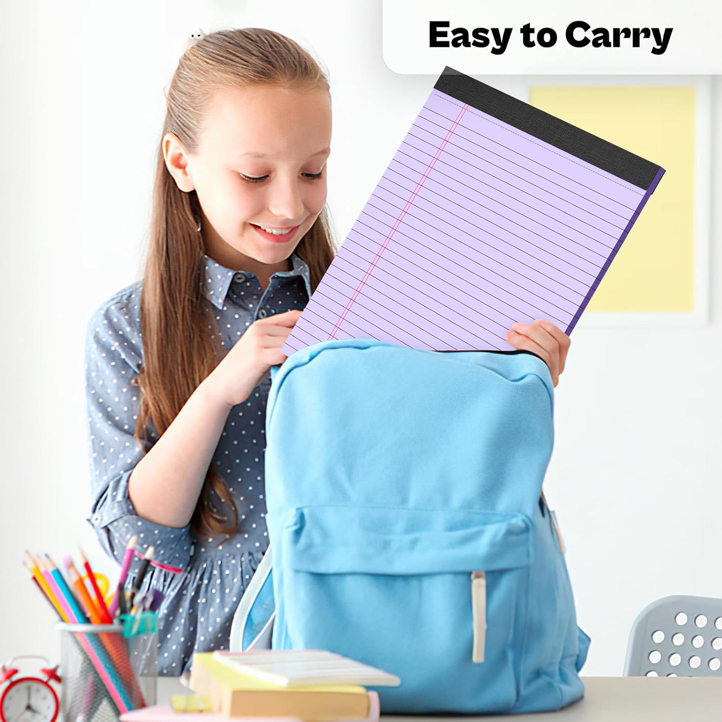 360 Sheets Purple Legal Pads 8.5" x 11" Pack of 12 Note Pads Wide Ruled Lined Paper with Micro-Perforated Writing Notebook 30 Sheets per Pad To-Do List Notepad for School, Office & Home Supplies