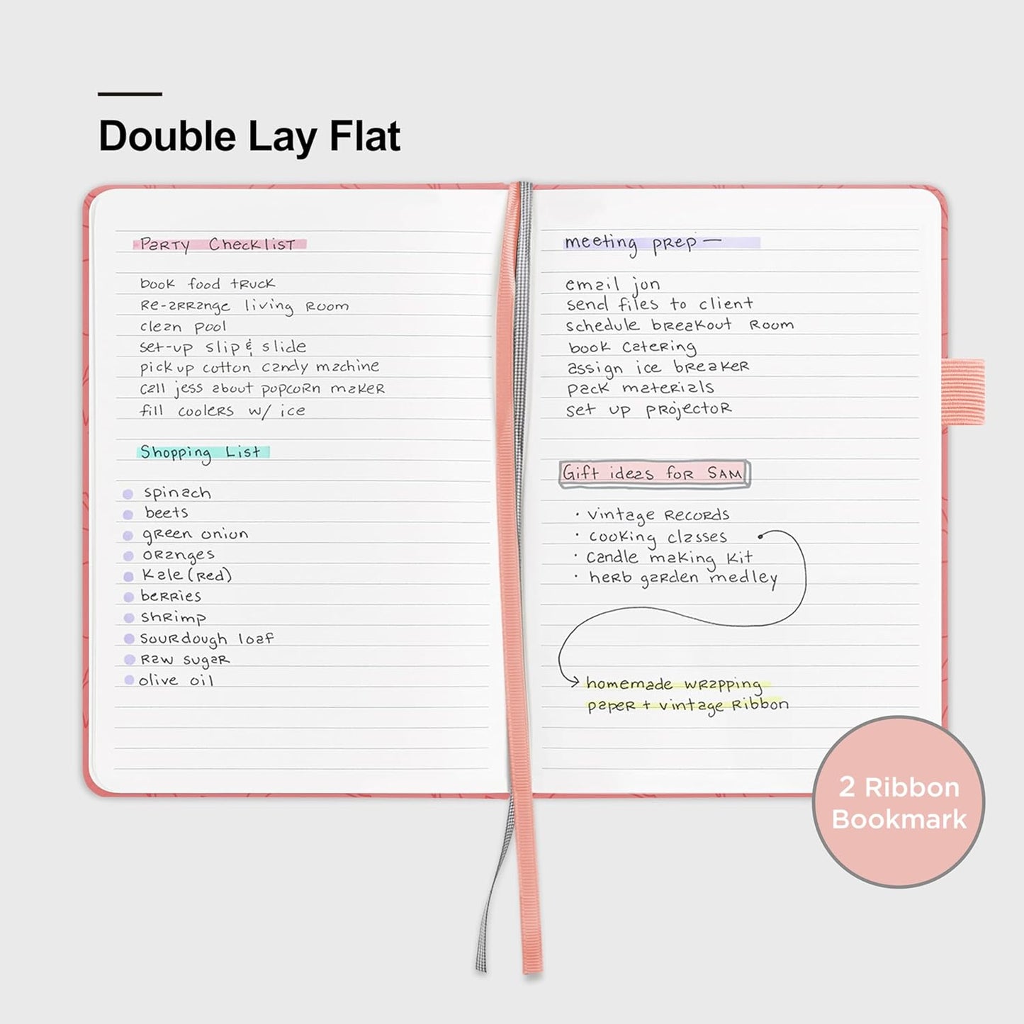 &And Per Se Lined Journal Notebook for Women&Men with Pattern, 160 Pages 100GSM Thick Paper, A5 Hardcover Journals for Writing(1 Pack, Peach Pink)