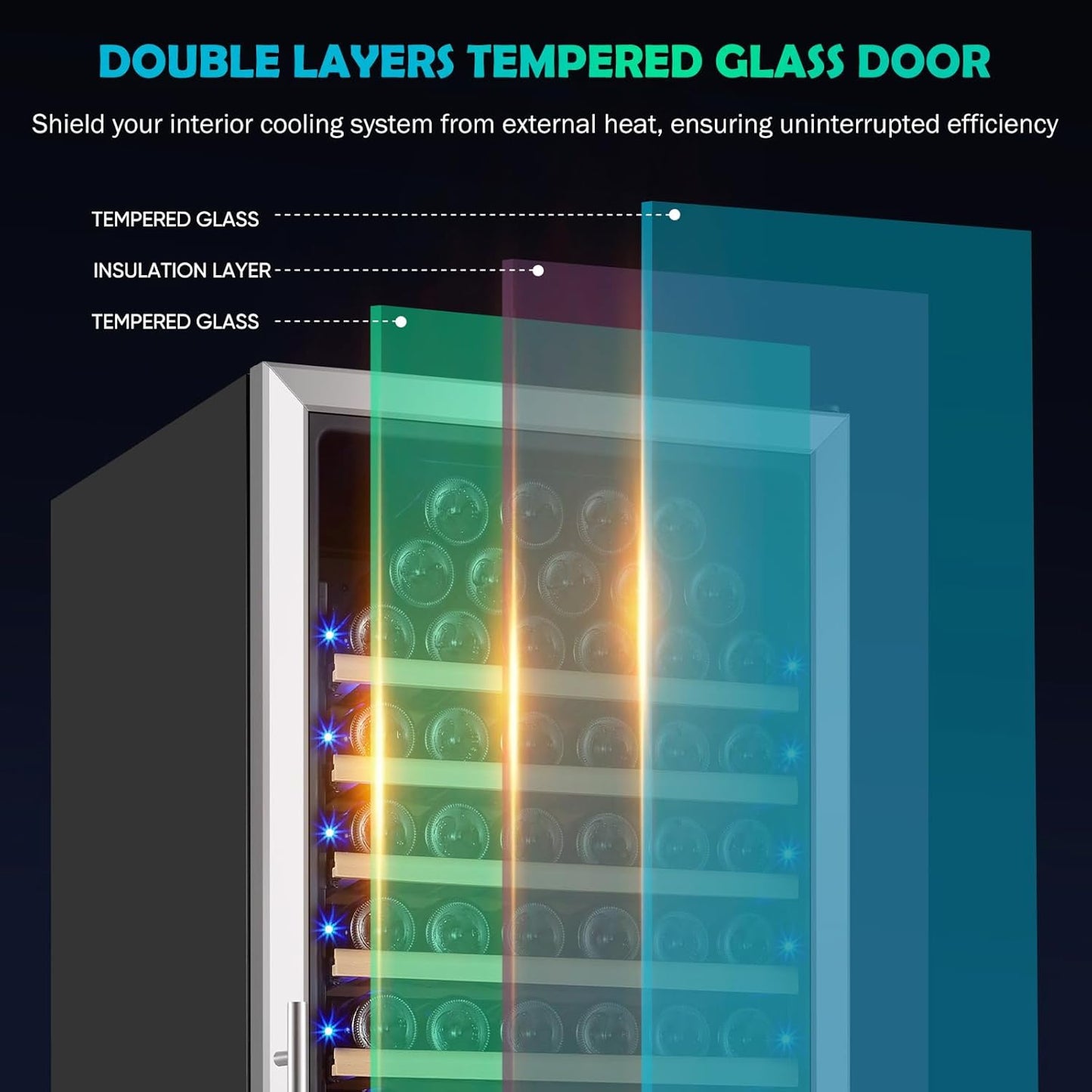 200 Bottle Dual Zone Wine Fridge - 24 Inch Large Wine Cooler Refrigerator, Freestanding and Built-in Design, Upgraded Compressor Cooling, Intelligent Temperature Memory