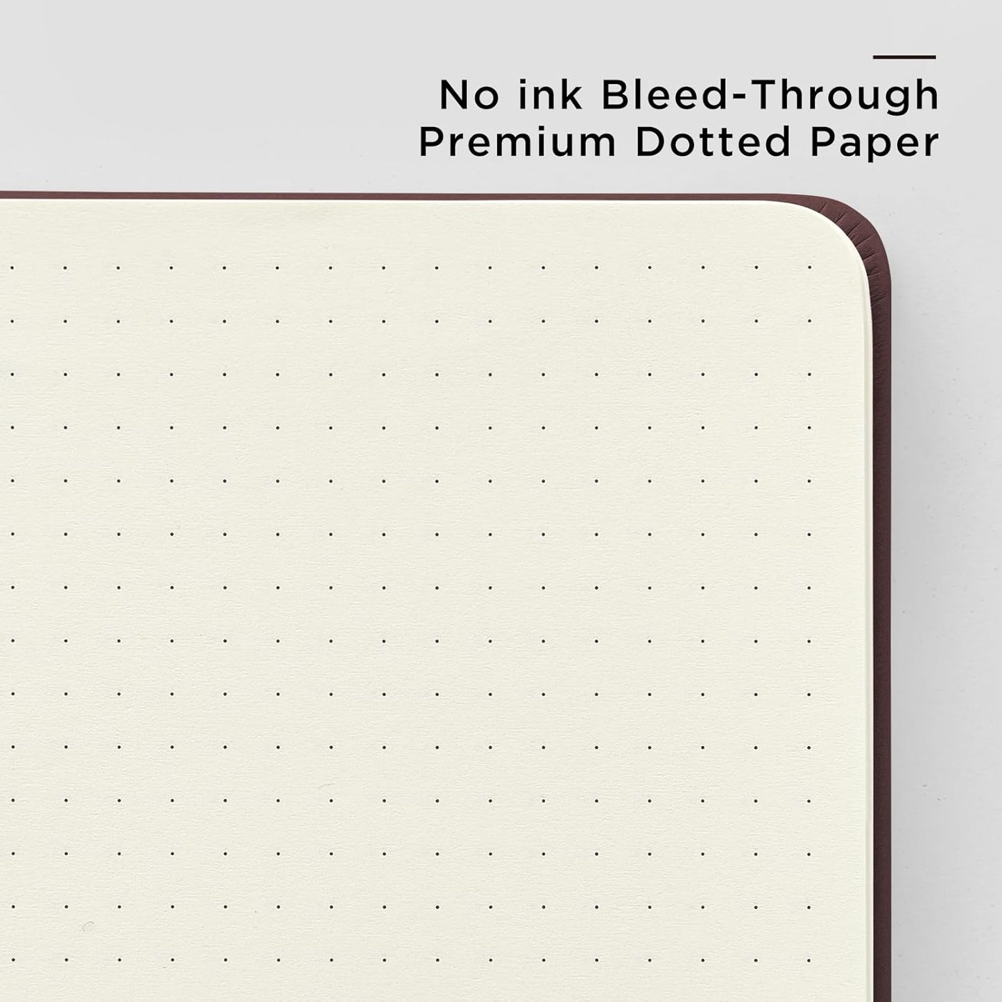 &And Per Se Dotted Journal Notebook, A5 Hardcover Leather Bullet Dotted Journal, 160 Pages 100 gsm Thick Paper,3 Sheets of Stickers Included - 5.7'' x 8''(Dark Red)