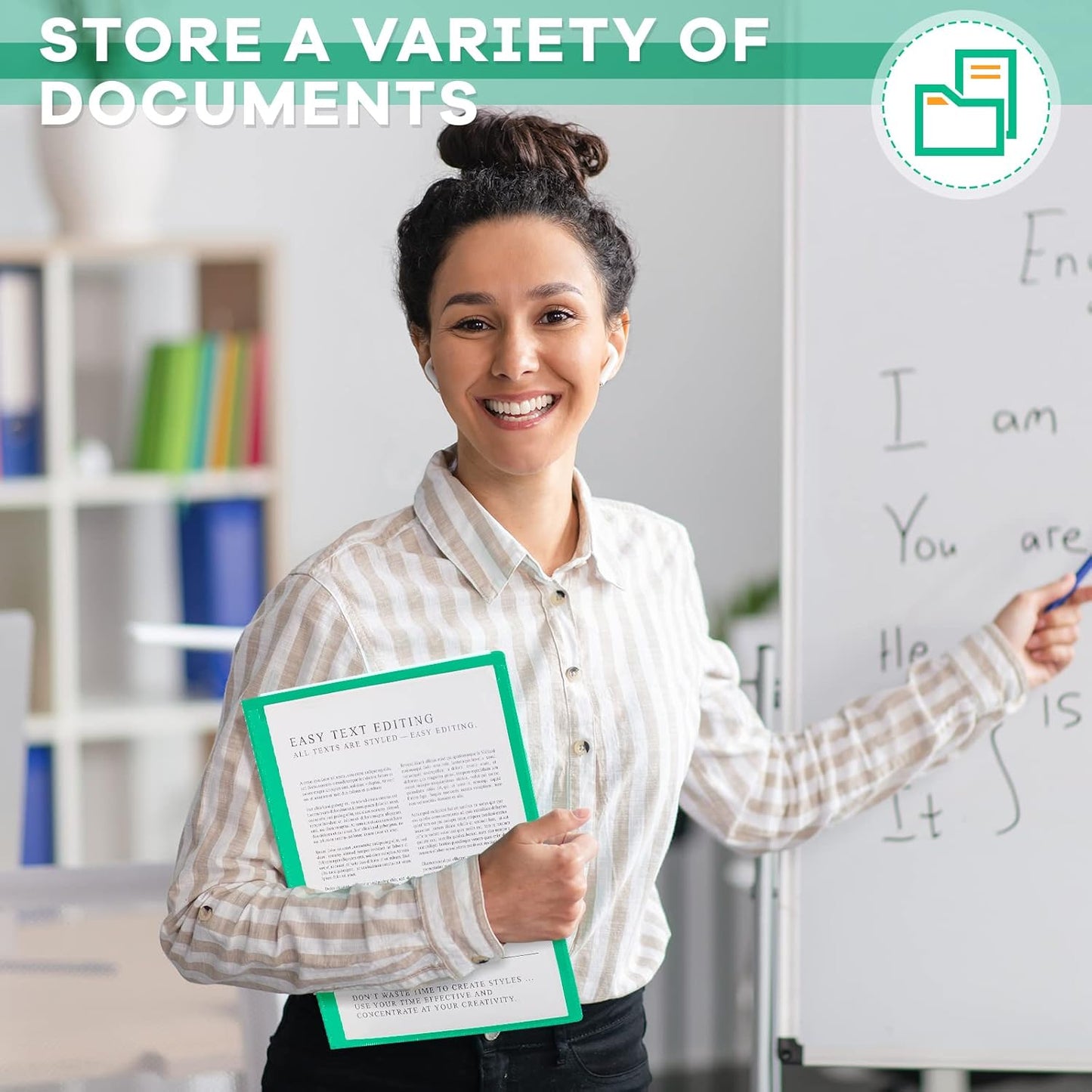 Henoyso 72 Pcs Plastic Take Home Folders with 2 Pockets Parent Teacher Classroom Communication Homework Folder for Students Parent Teacher Connect (Green)