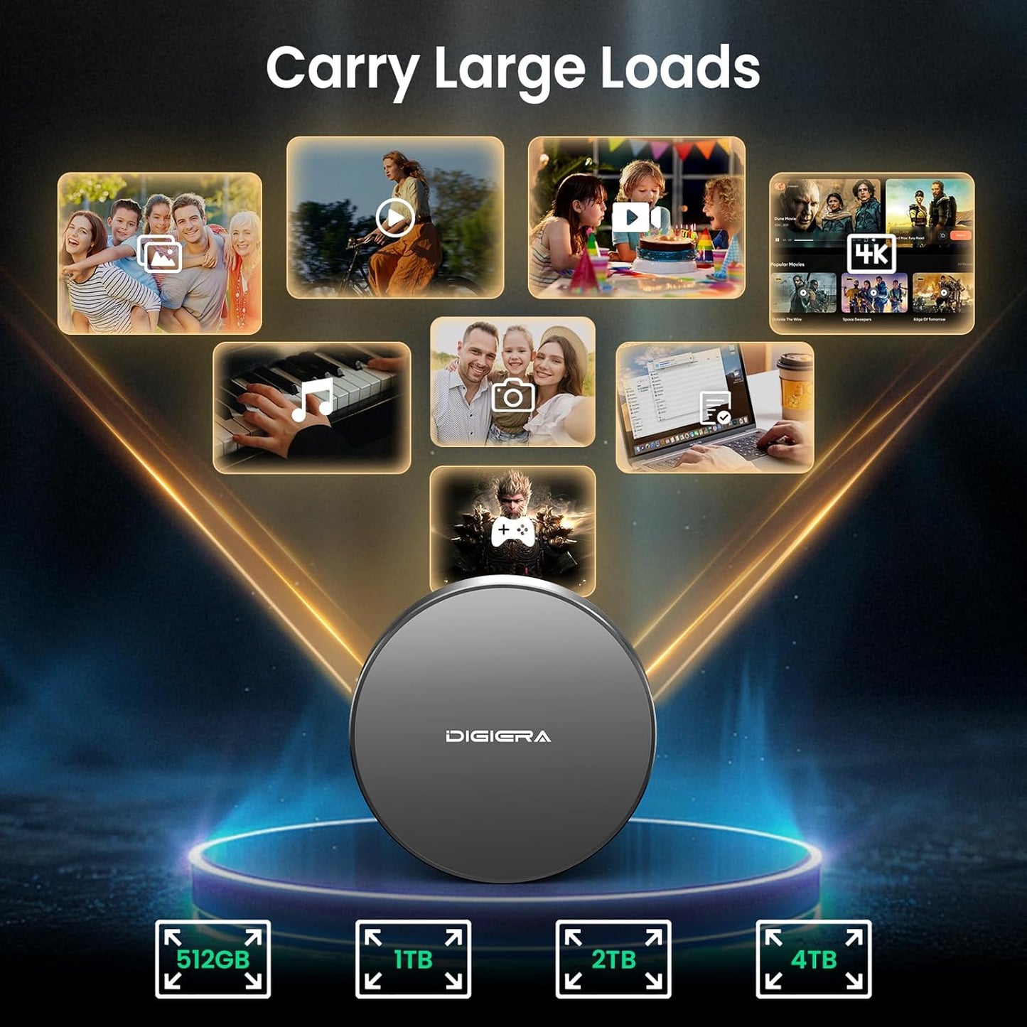 2TB Magnetic Portable SSD, External Solid State Drives with USB-C 3.2 Gen 2x2, Speed Up to 2000MB/s, Compact & Durable, Compatible with iPhone 15/16 Series and Other USB-C Devices, Grey