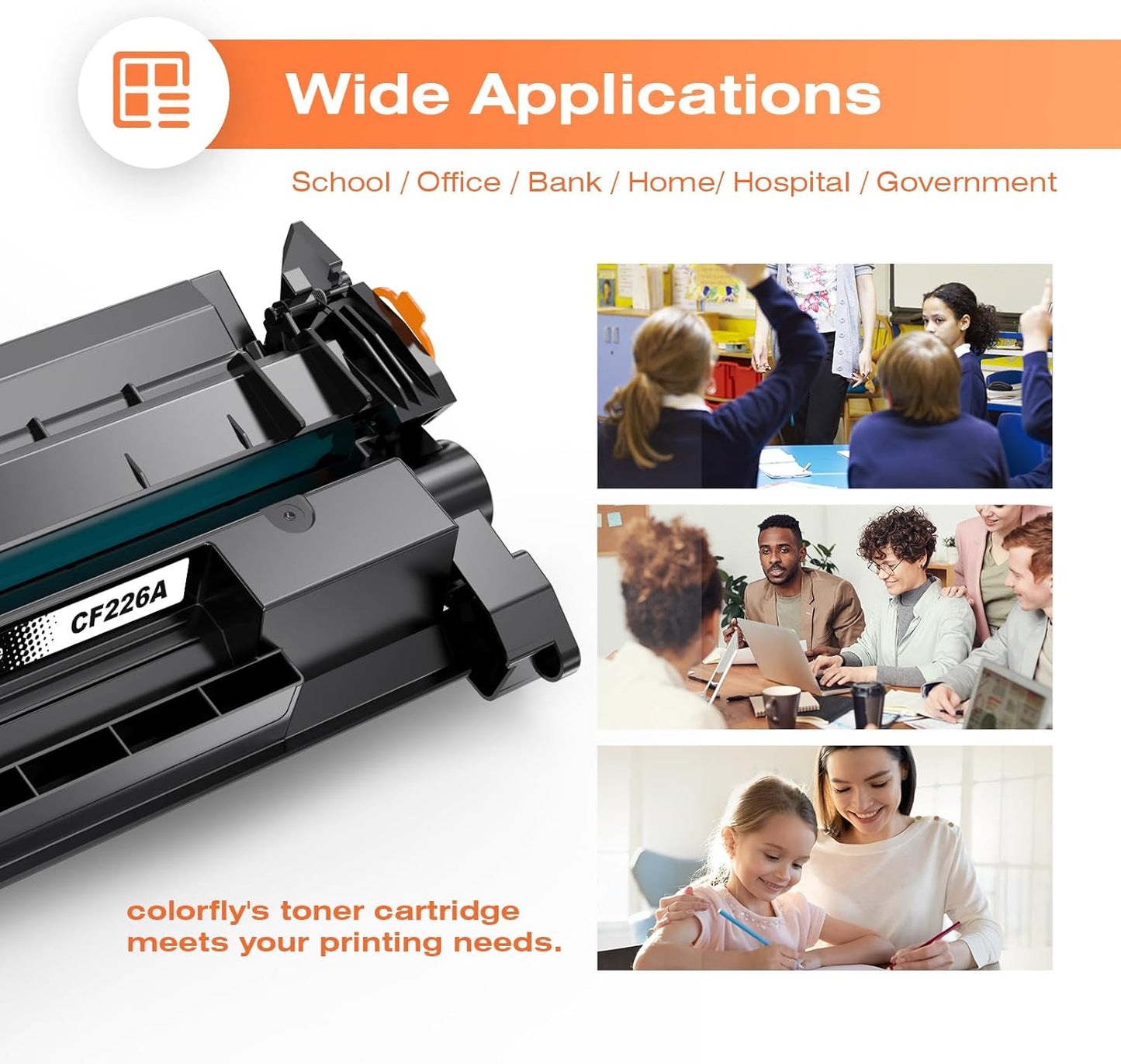 26A CF226A Toner Cartridge Compatible with HP CF226A 26A 26X CF226X Cartridge for M402n M402dn M402d M402dw MFP M426fdw M406dw M426fdn Printer Toner