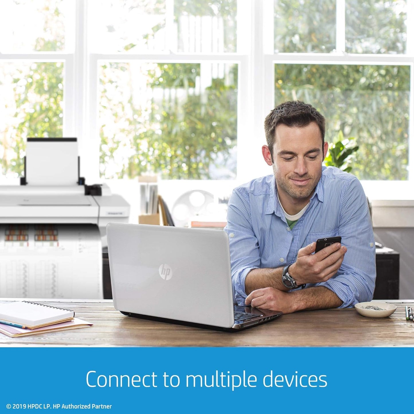 HP DesignJet Studio Large Format 24-inch Wireless Plotter Printer, Includes 3-Year Onsite Warranty Support (5HB12H)