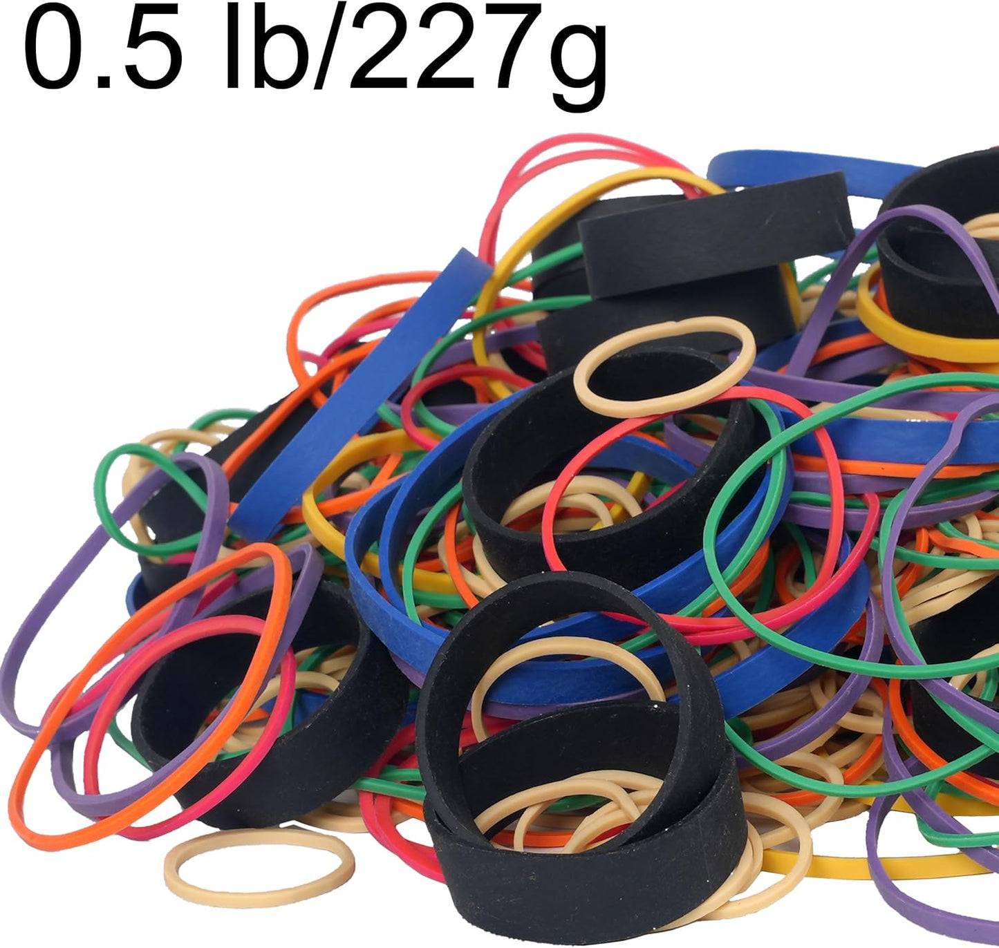 HAIDIBAO-Rubber Bands Assorted Sizes multicolor Elastic Rubber Bands Office Supplies 0.5lbs size10,size16,size18,size#19,size#32,size#33,size#64,size#82