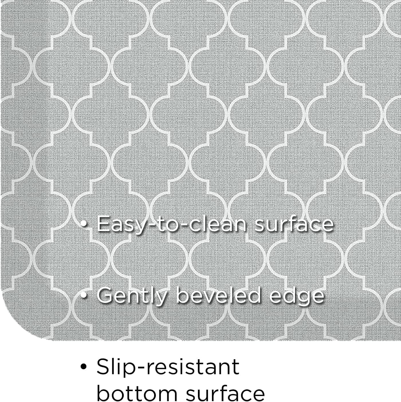 GelPro Elite Premier Anti-Fatigue Kitchen Comfort Floor Mat, 20x72, Trellis Grey Haze Stain Resistant Surface with Therapeutic Gel and Energy-Return Foam for Health & Wellness