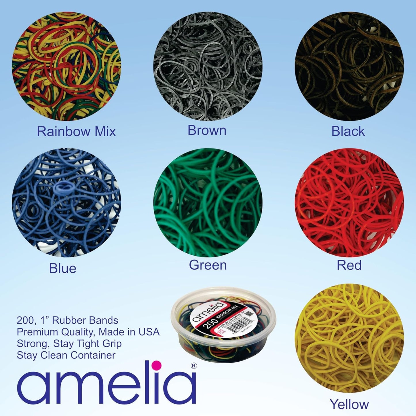 200, Jumbo Size, Red Color, US Made Rubber Bands for Pony Tails and Braids