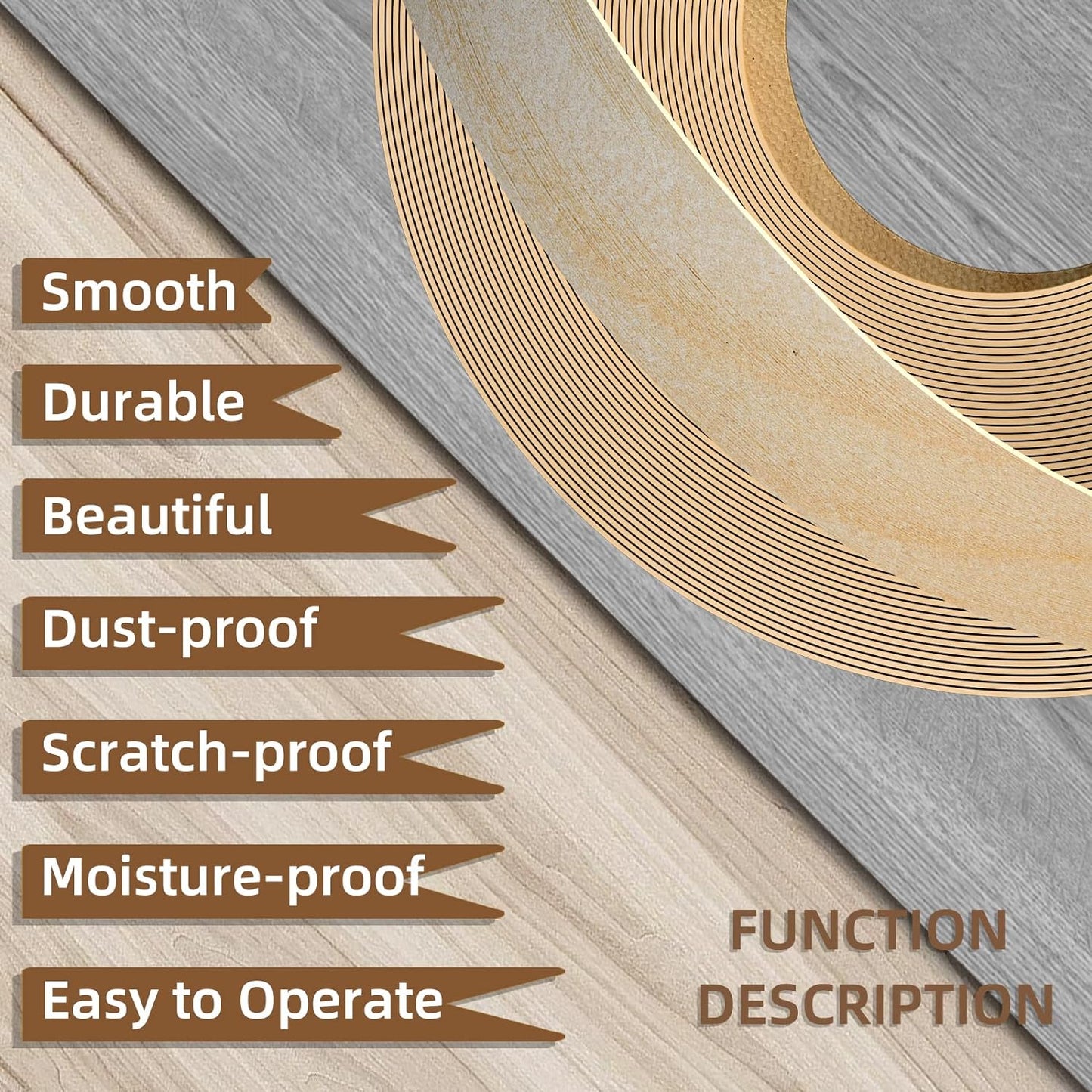 GSCIT Club Birch Edge Banding, 7/8 inch x 50ft roll of Veneer Edge Banding - Pre-glued Flexible, Real Wood Tape for Cabinet Repair & Furniture Restoration