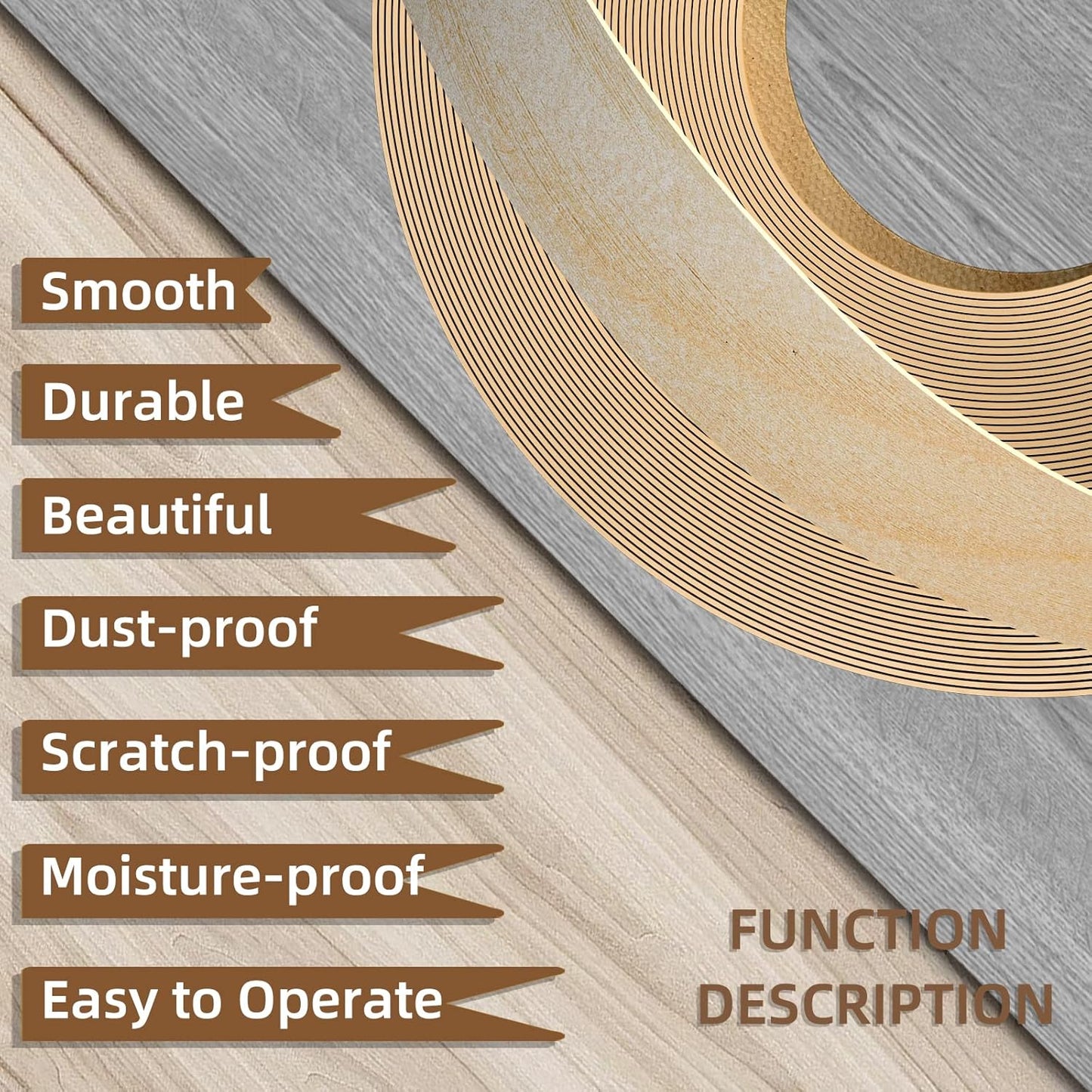 GSCIT Club Birch Edge Banding, 1/2 inch x 50ft roll of Veneer Edge Banding -Pre-glued Flexible, Real Wood Tape Banding for Cabinet Repair Furniture Restoration