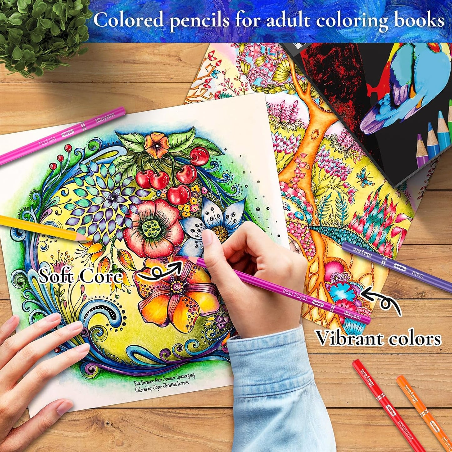 iBayam 72 Colors Colored Pencils for Adults Relaxation Coloring Books, Back to School Supplies for Kids Teens, Drawing Sketching Doodling Pencils, Stationery Art Kits for Preppy School Classroom Gift