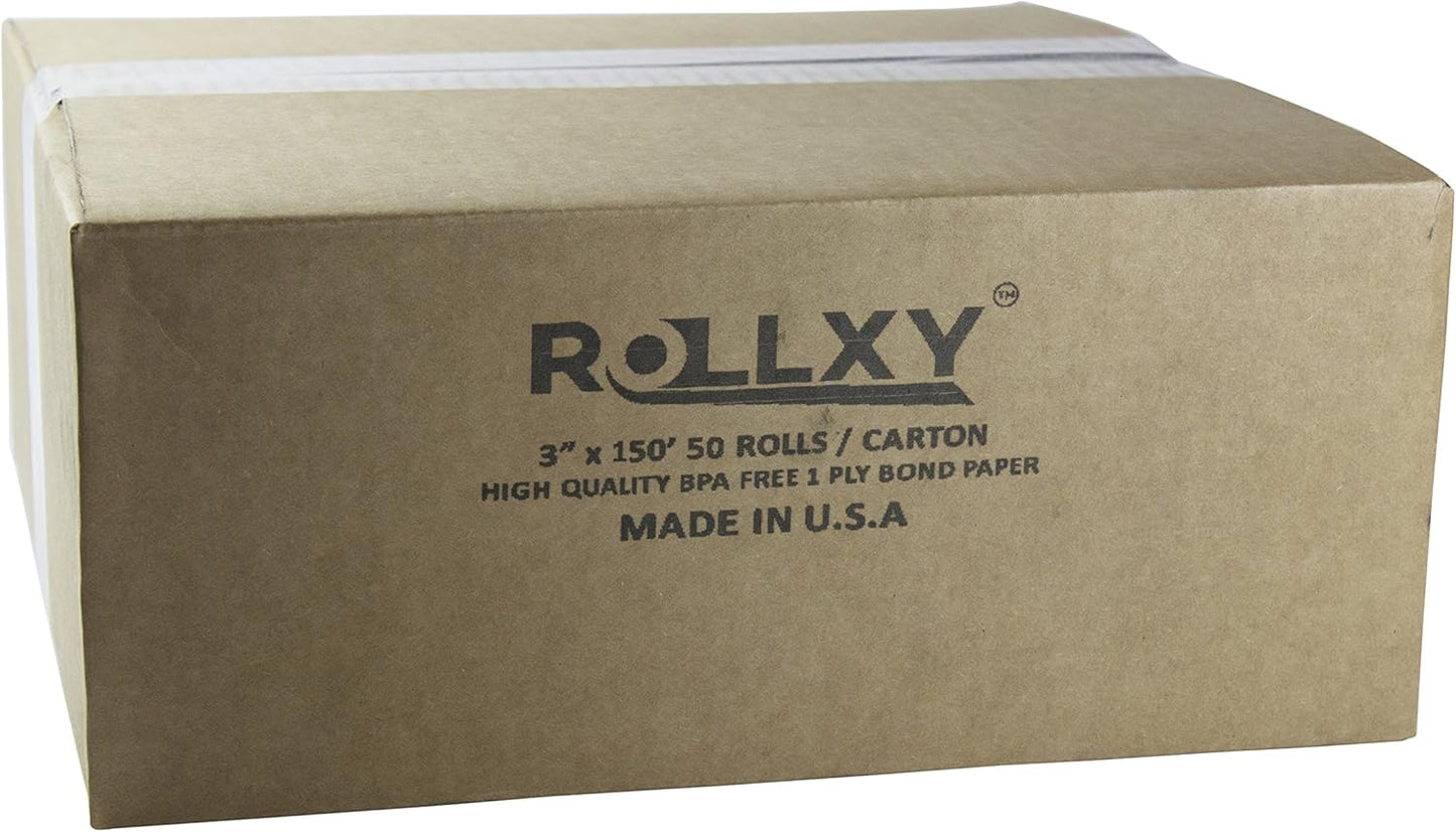 3" x 150' 1-Ply Bond (50 Rolls), Works for TM-U200B, TM-U200D, TM-U210, TM-U220