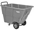 Global Industrial Standard Duty Plastic Tilt Truck 1/2 Cubic Yard Capacity 850 Lb. Capacity, Gray, Cart for Construction Commercial Industrial Transportation